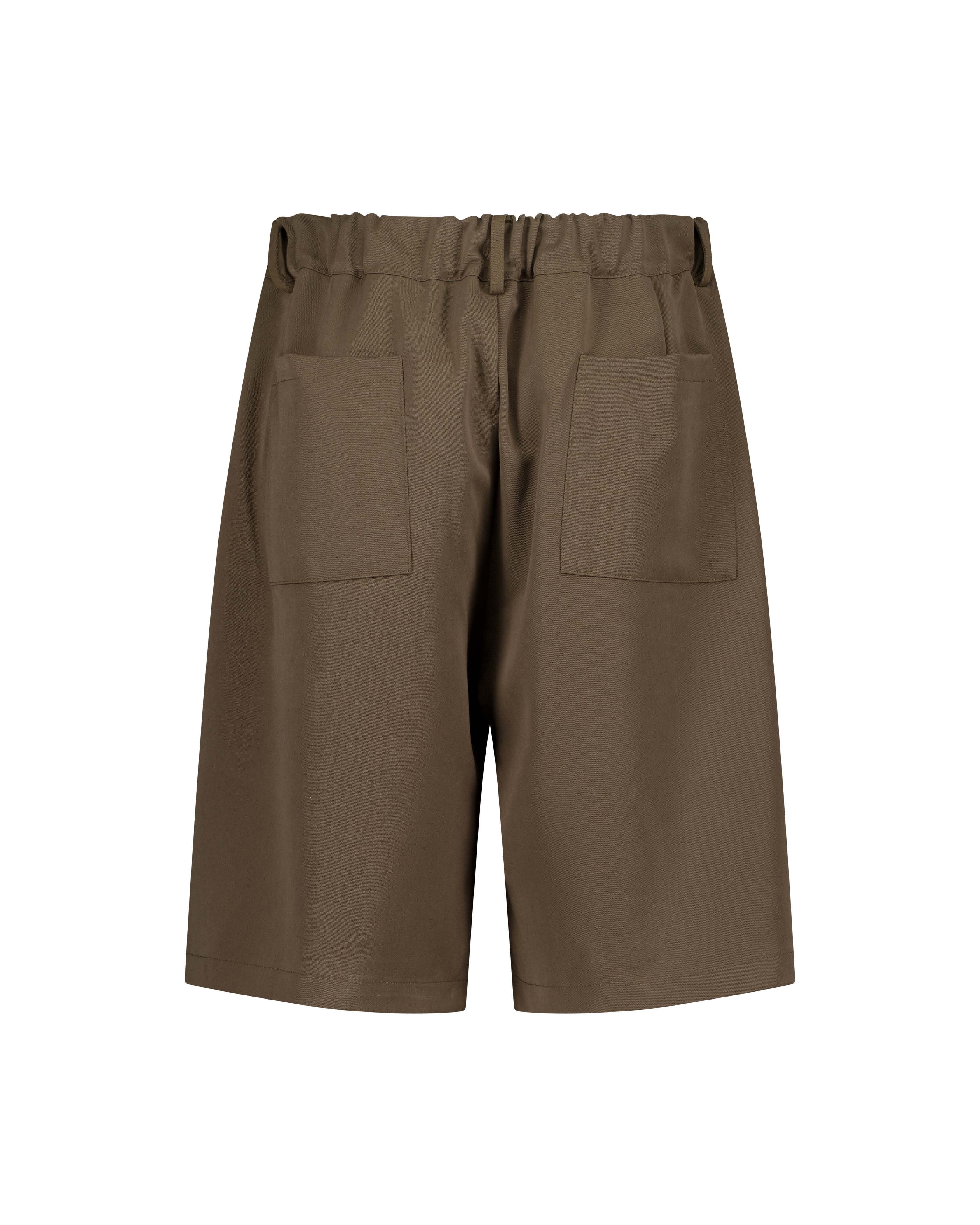 PLEATED SHORT - BROWN