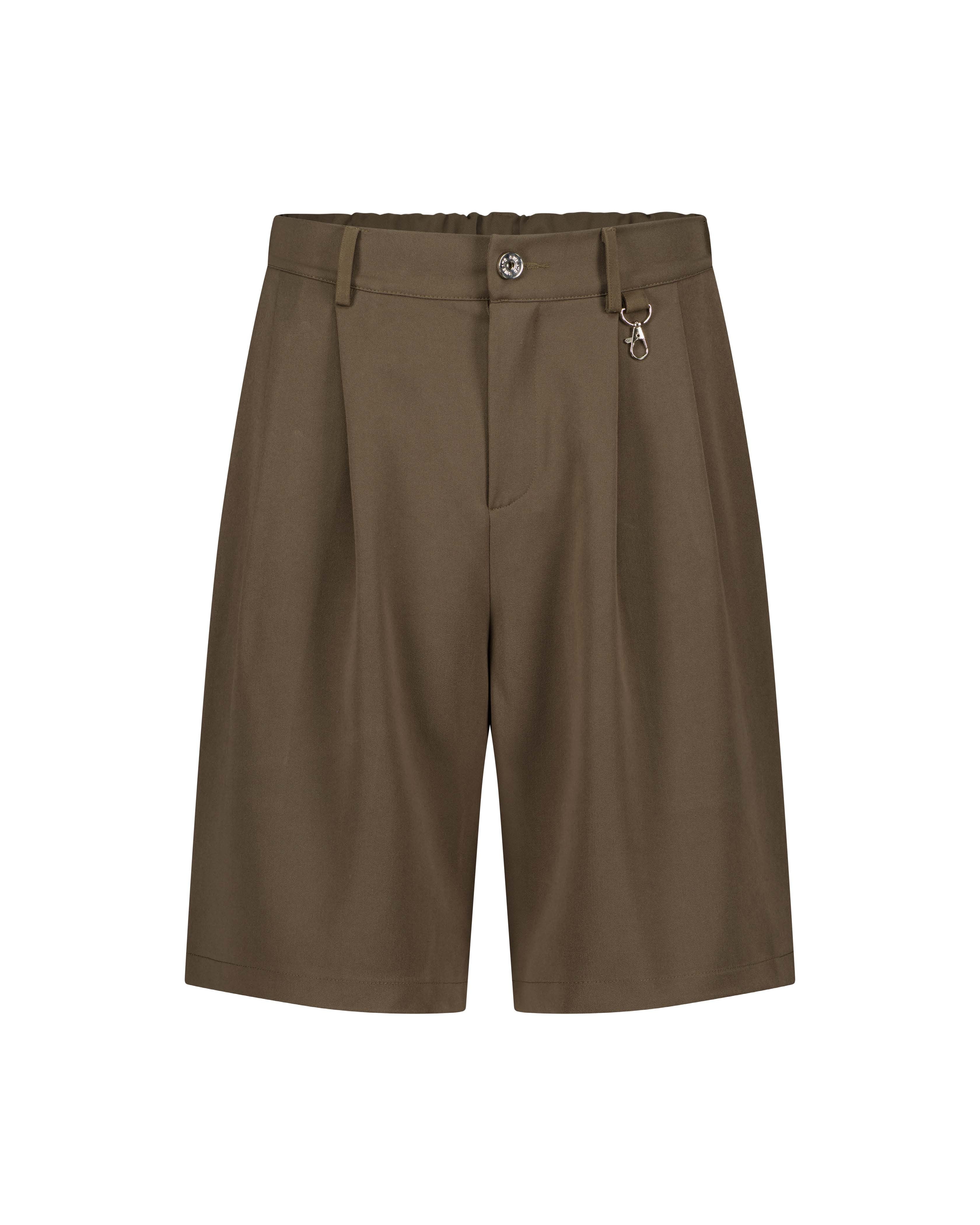 PLEATED SHORT - BROWN