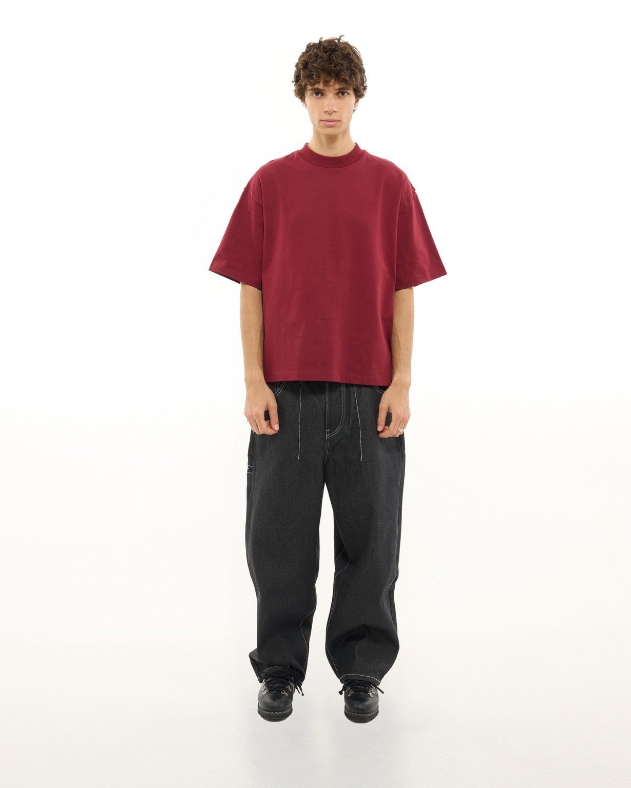 SIGNATURE BLANK T-SHIRT - BURGUNDY - SWEATS EU