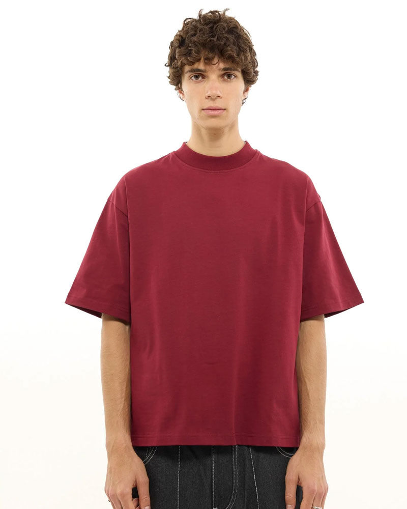 SIGNATURE BLANK T-SHIRT - BURGUNDY - SWEATS EU