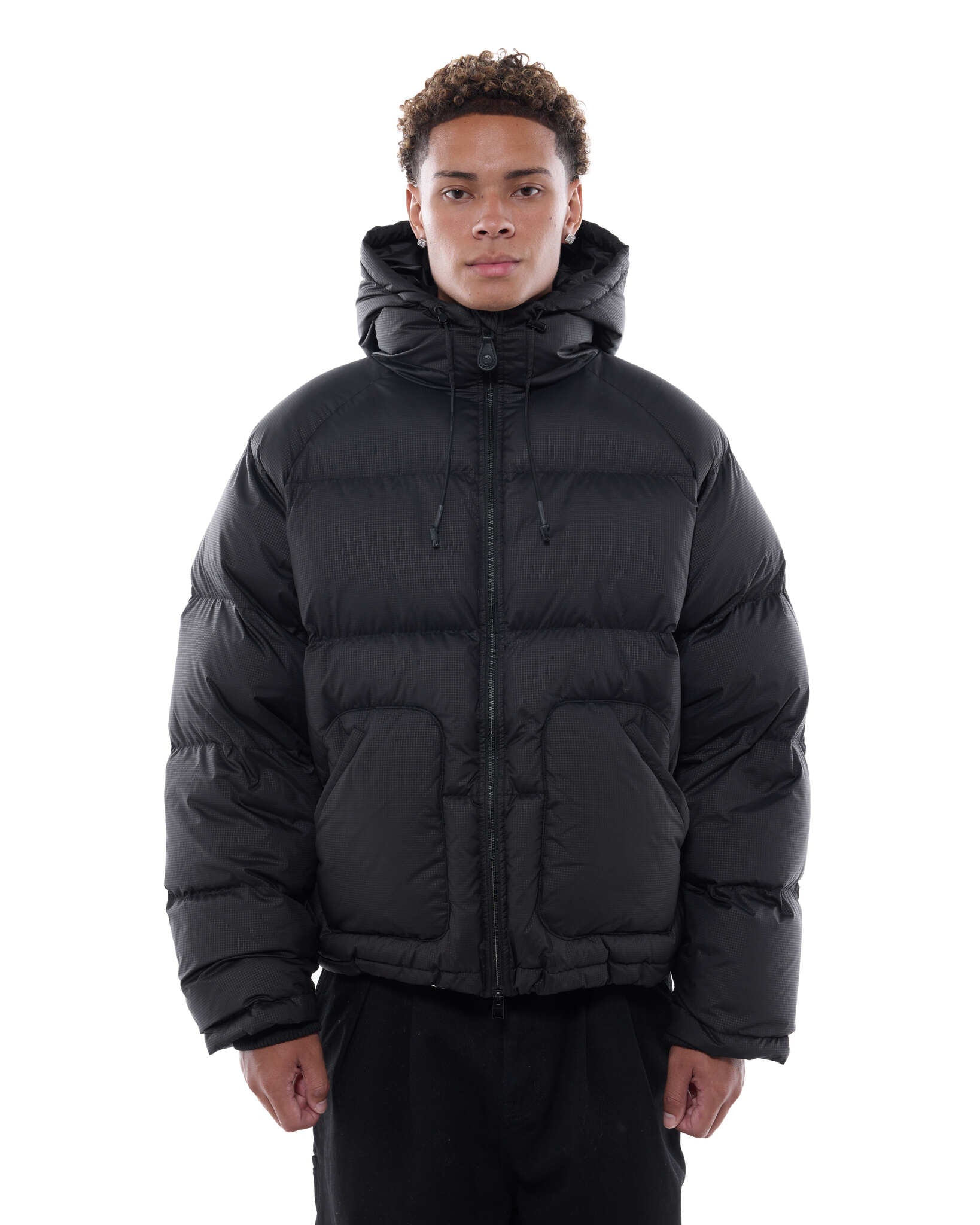 HOODED PUFFER JACKET - BLACK - SWEATS EU