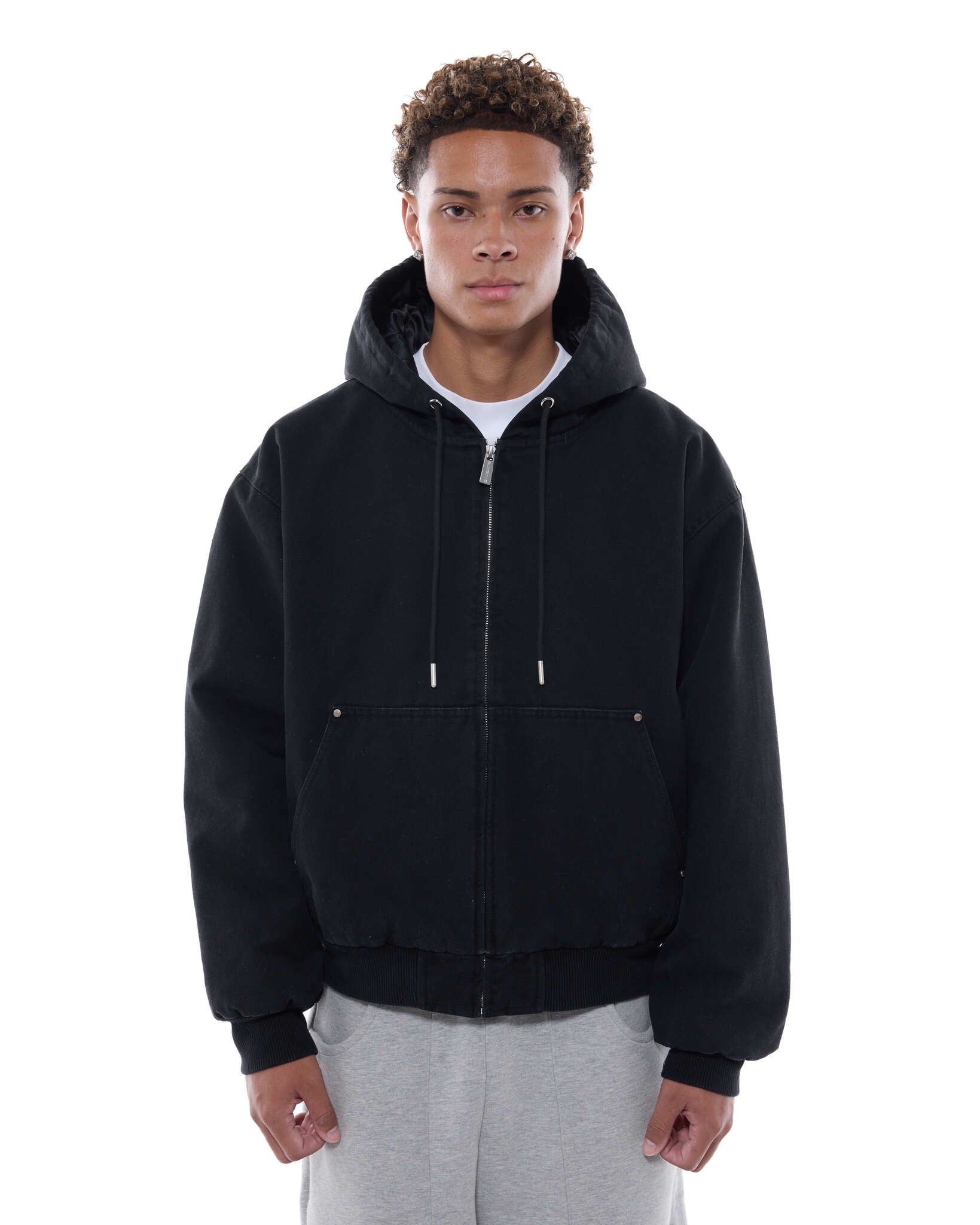 WORKWEAR HOODIE - WASHED BLACK - SWEATS EU