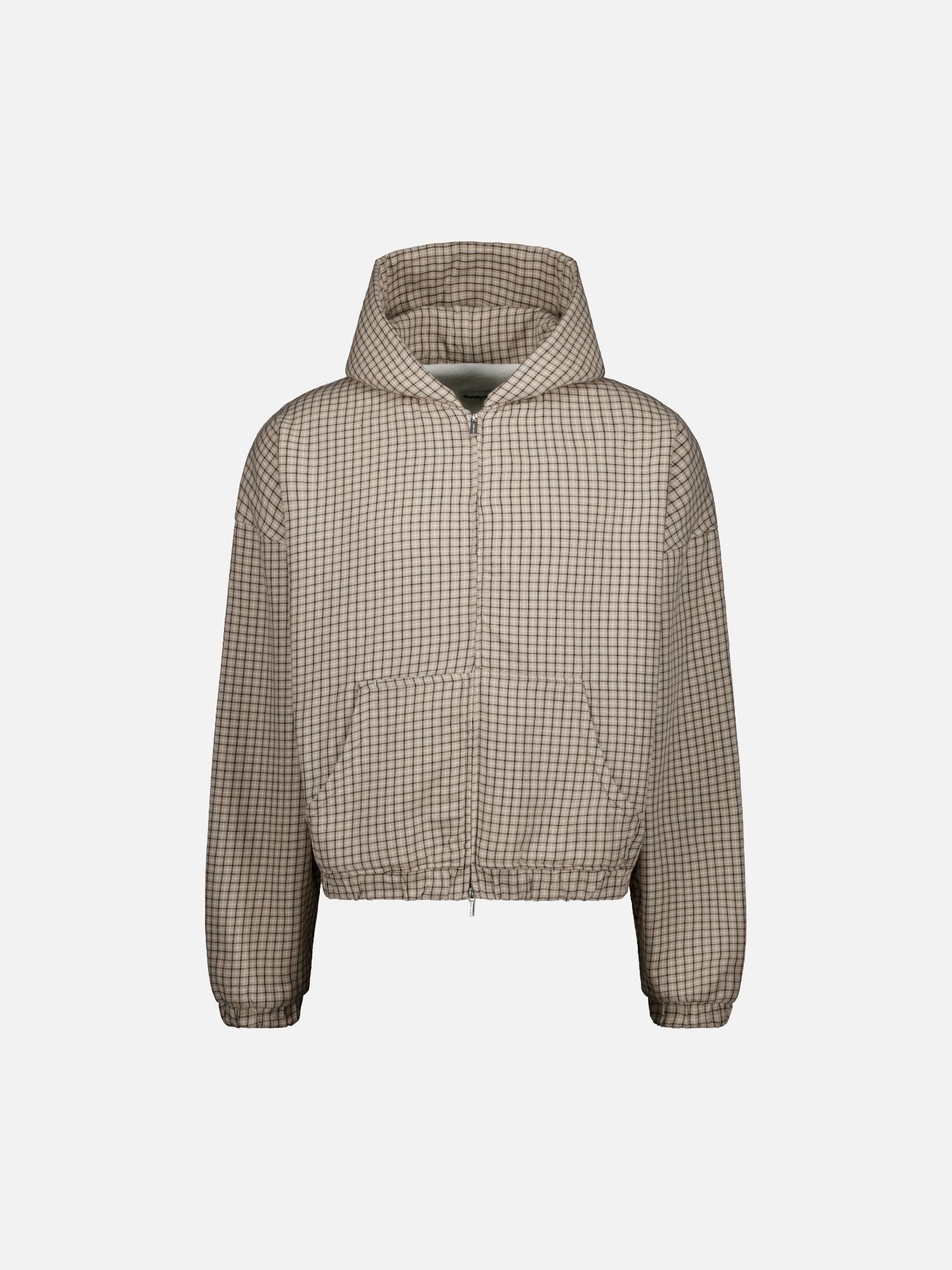 CHECKERED ZIP UP - CREAM/BLACK - SWEATS EU