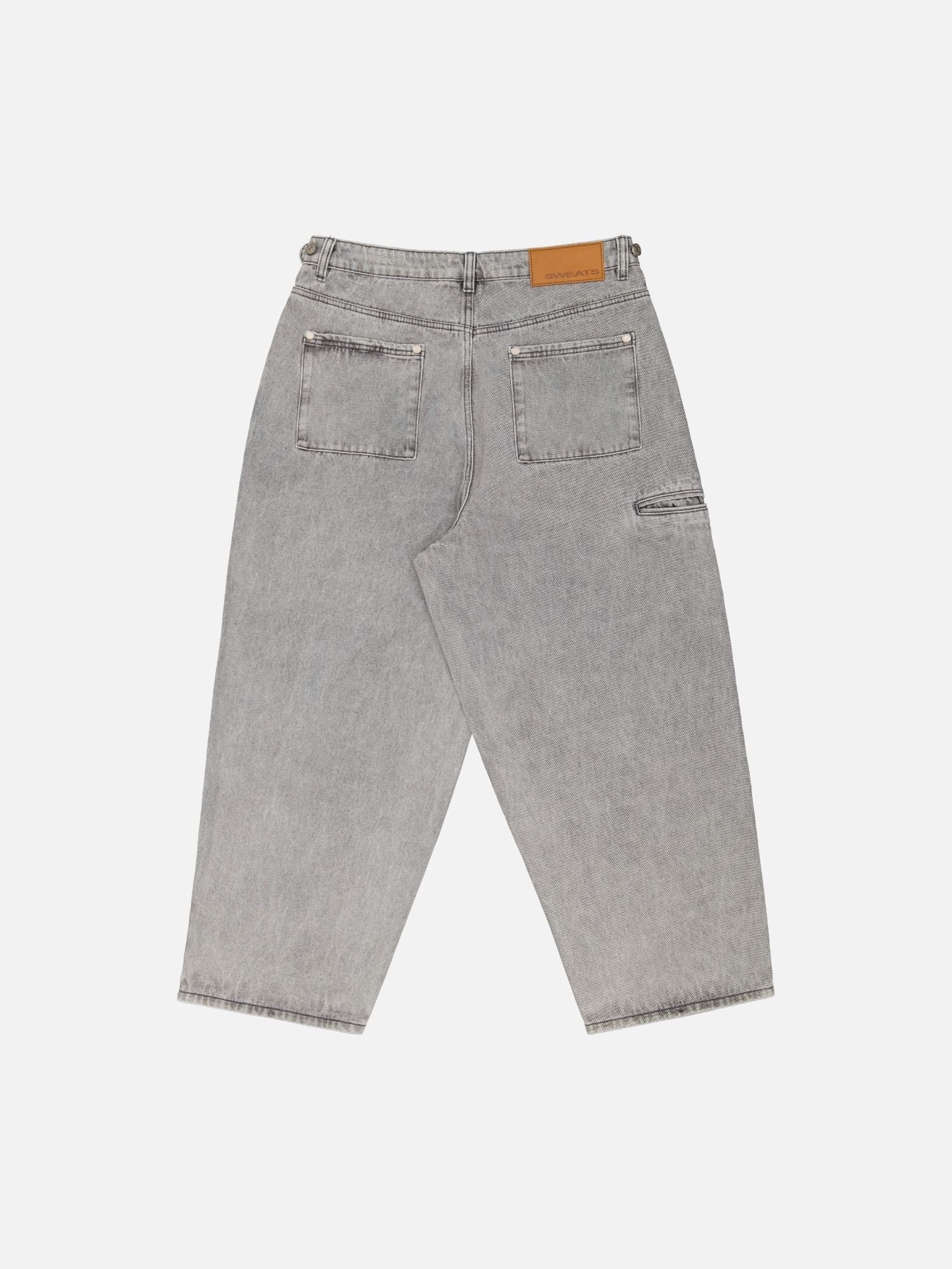 DENIM BAGGY JEANS - WASHED GREY - SWEATS EU