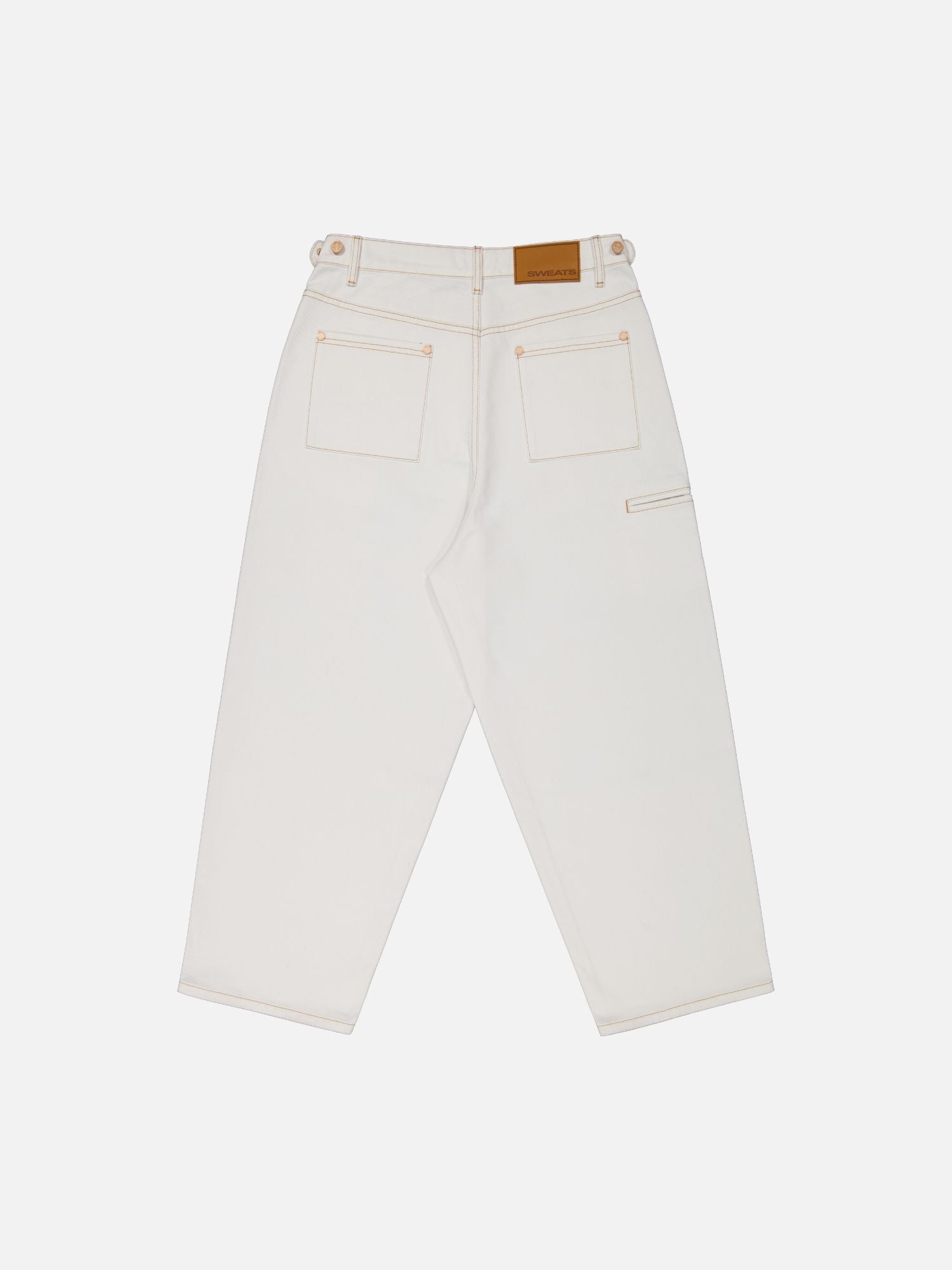 DENIM BAGGY JEANS - WHITE - SWEATS EU