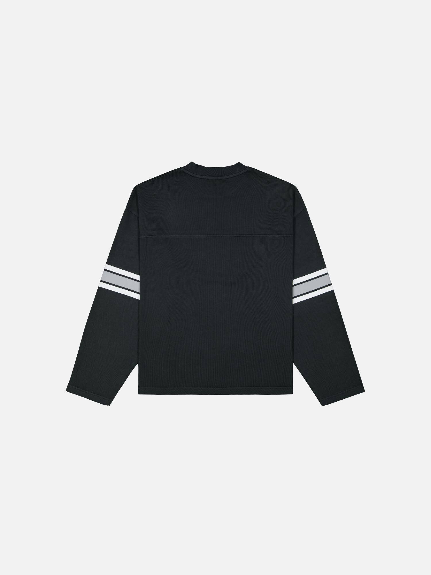 Back view of SWEATS EU washed black long-sleeve jersey T-shirt, showing its relaxed fit and soft fabric.