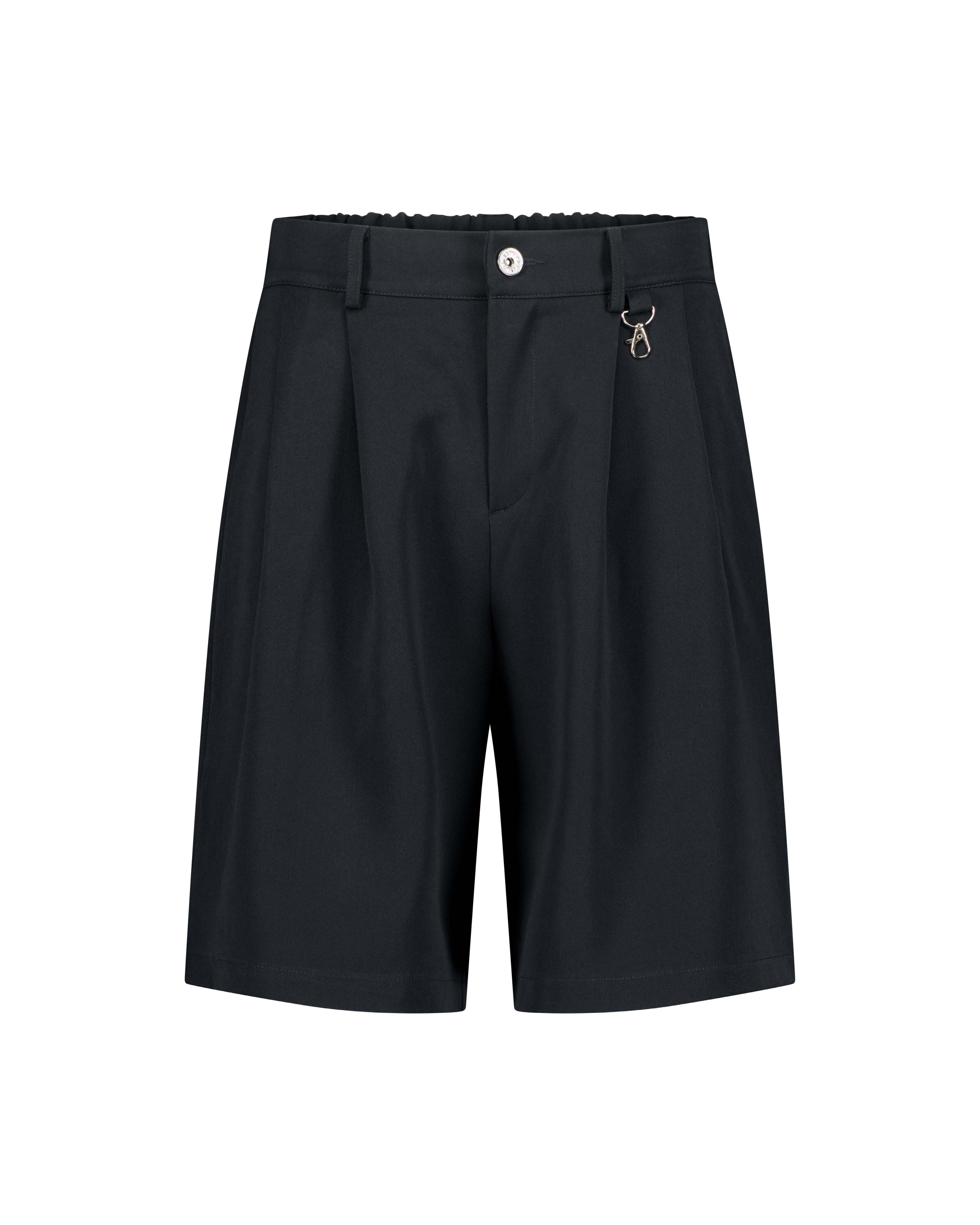 PLEATED SHORT - NAVY