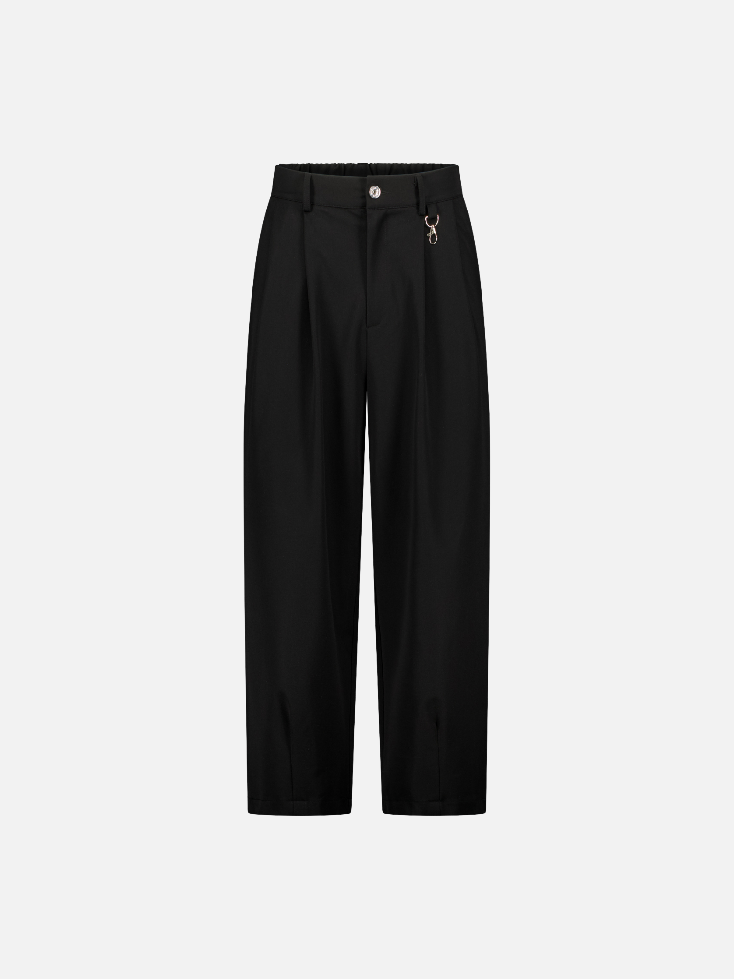 Black pleated pants from Sweats EU, front view showing tailored design and crisp pleats.