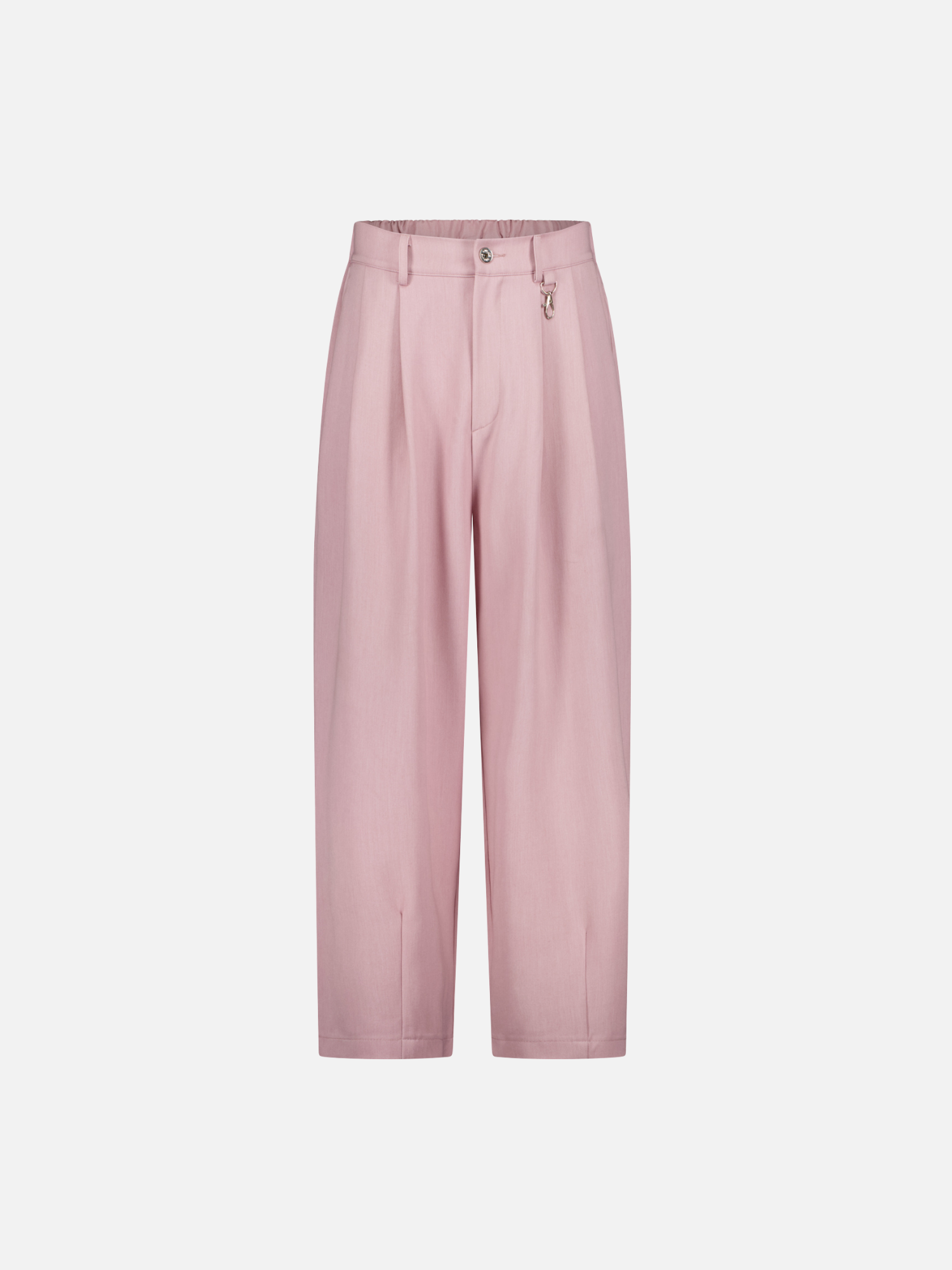 Pink pleated pant from Sweats EU, front view showing tailored waistband and soft fabric, stylish and comfortable women's trousers.