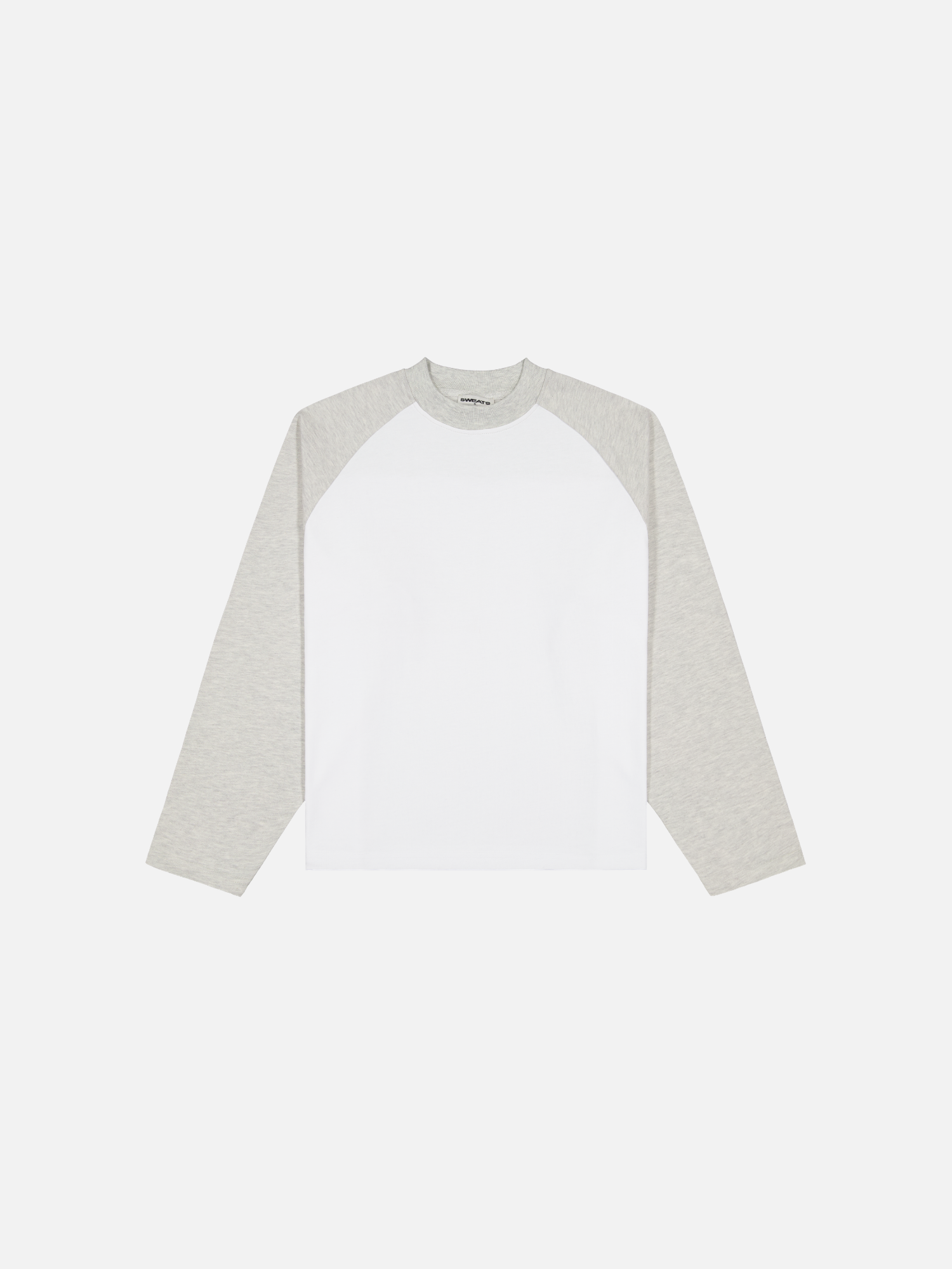White and Arctic raglan long-sleeve t-shirt by SWEATS EU, featuring contrasting sleeves and casual fit.