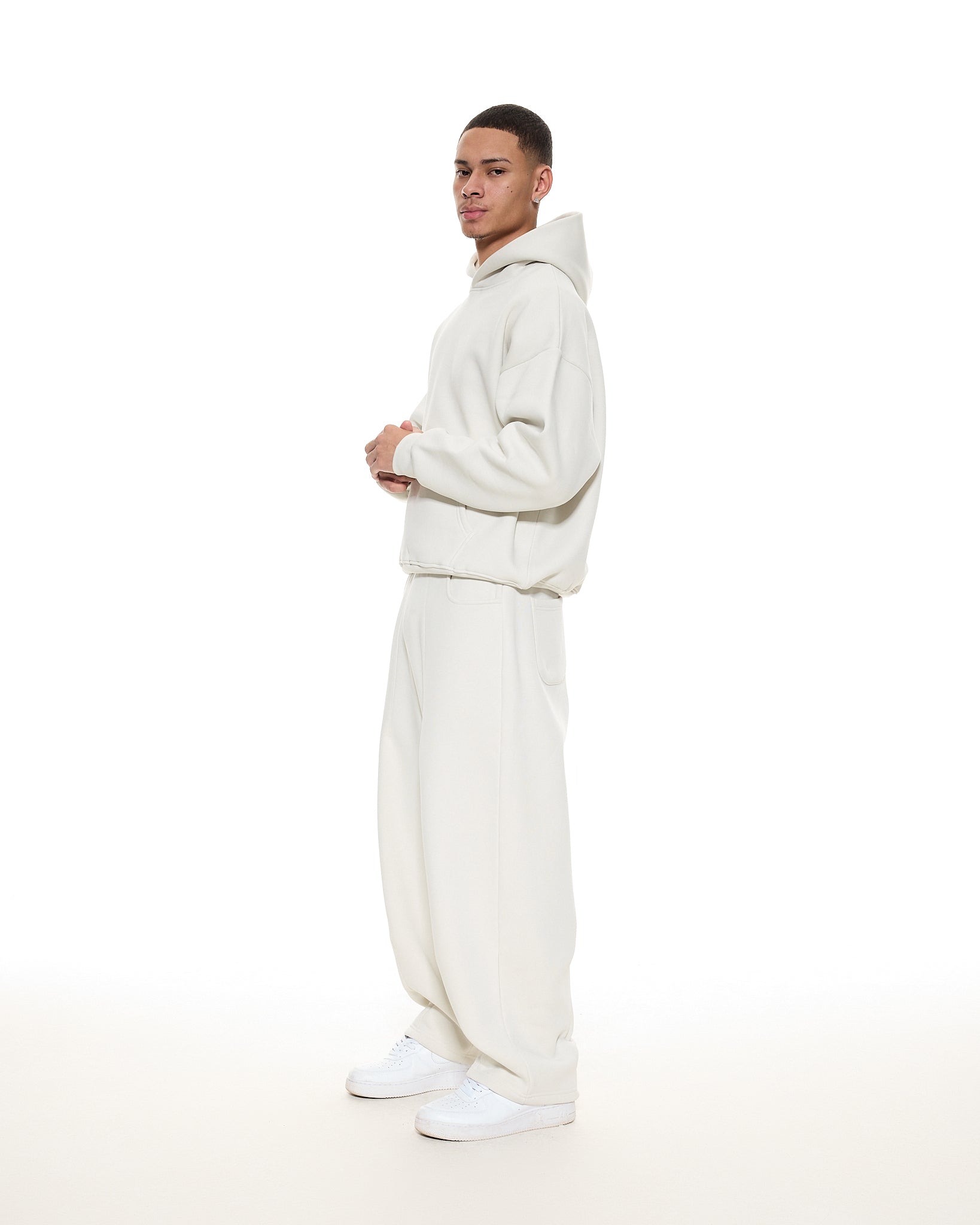 COZY STRAIGHT LEG SWEATS - CHALK