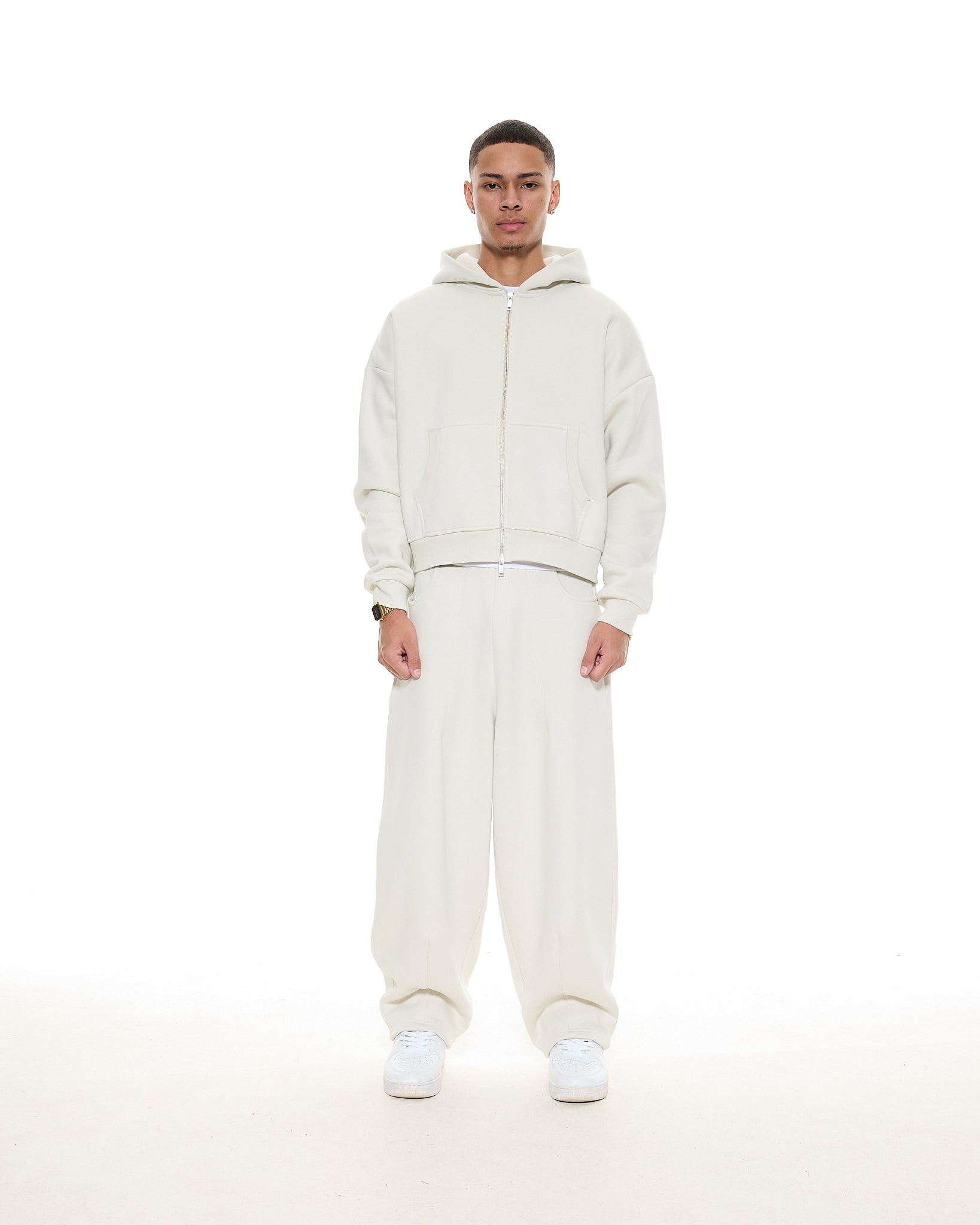 COZY ZIP UP - CHALK - SWEATS EU