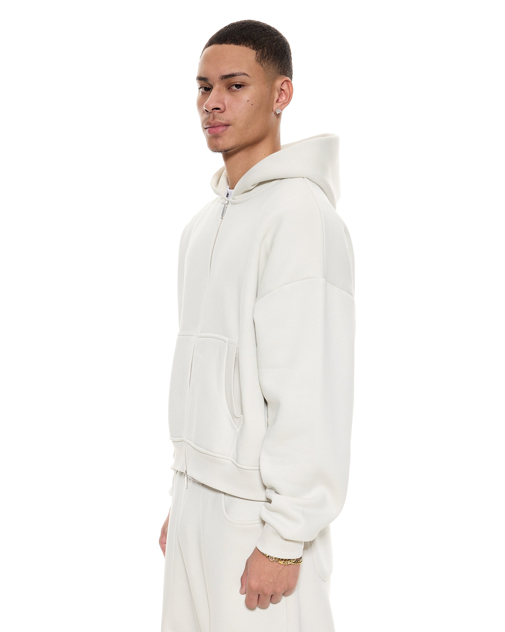 COZY ZIP UP - CHALK - SWEATS EU