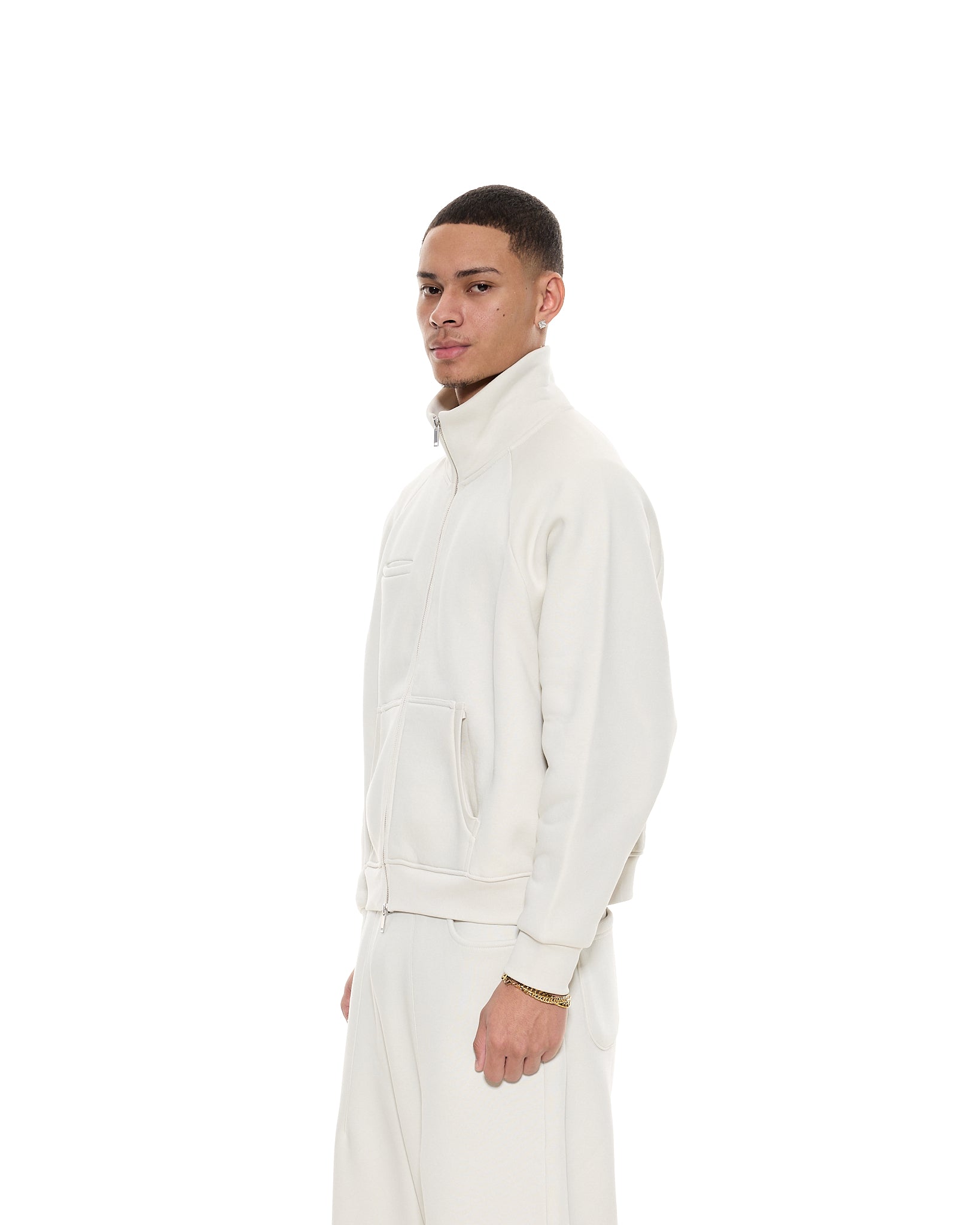 COZY TRACK JACKET - CHALK - SWEATS EU