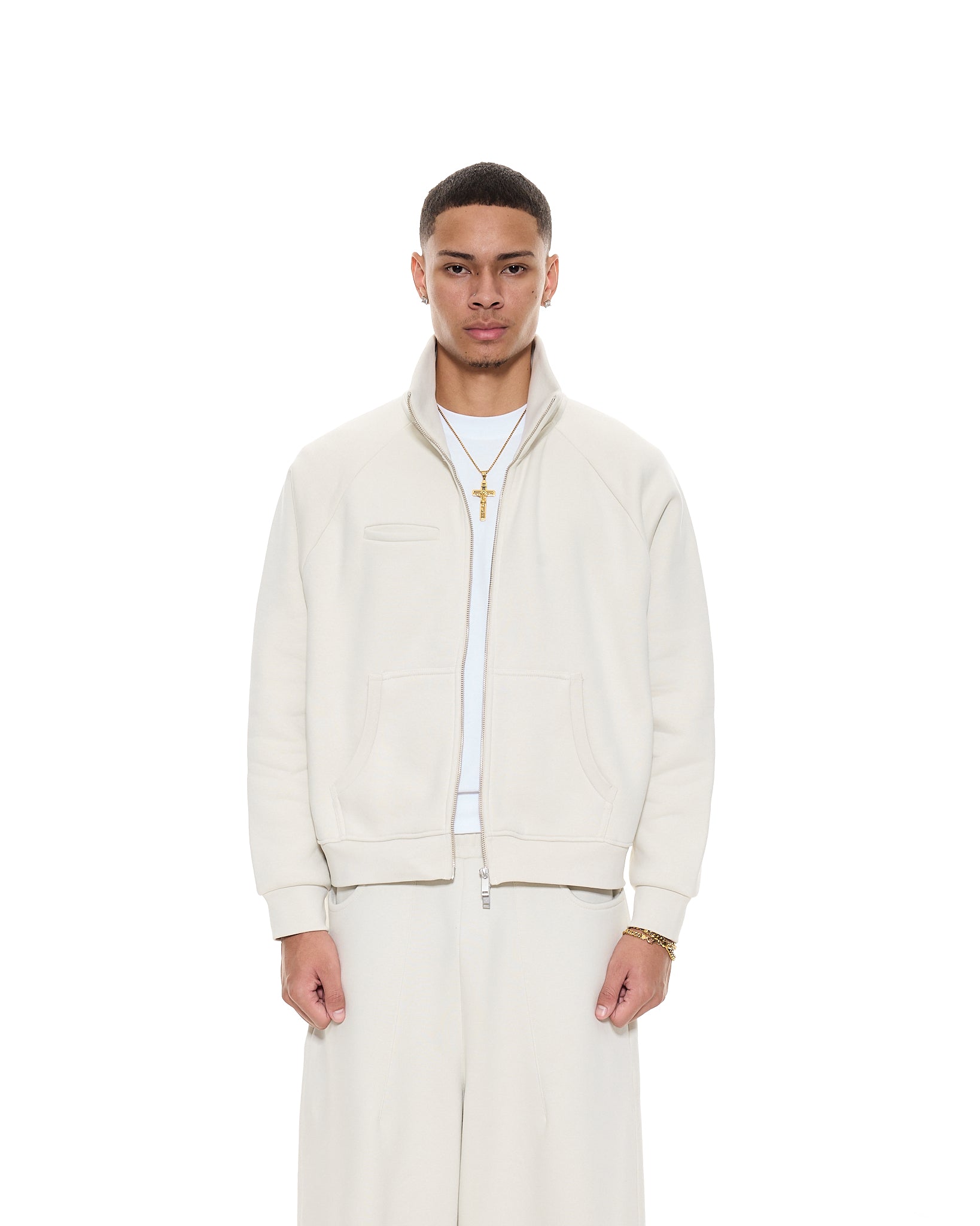 COZY TRACK JACKET - CHALK - SWEATS EU
