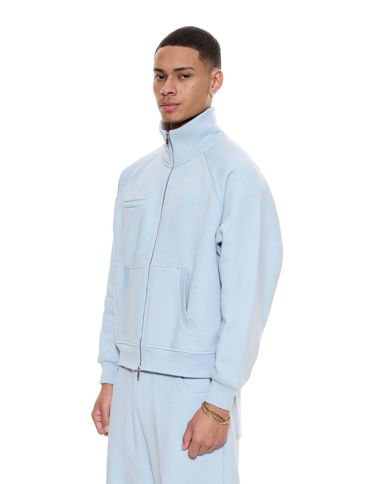 COZY TRACK JACKET - GLACIER