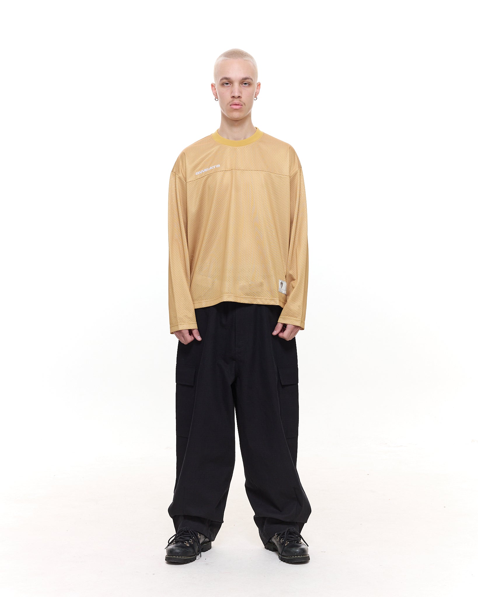 MESH LS T-SHIRT - MUSTARD - SWEATS EU