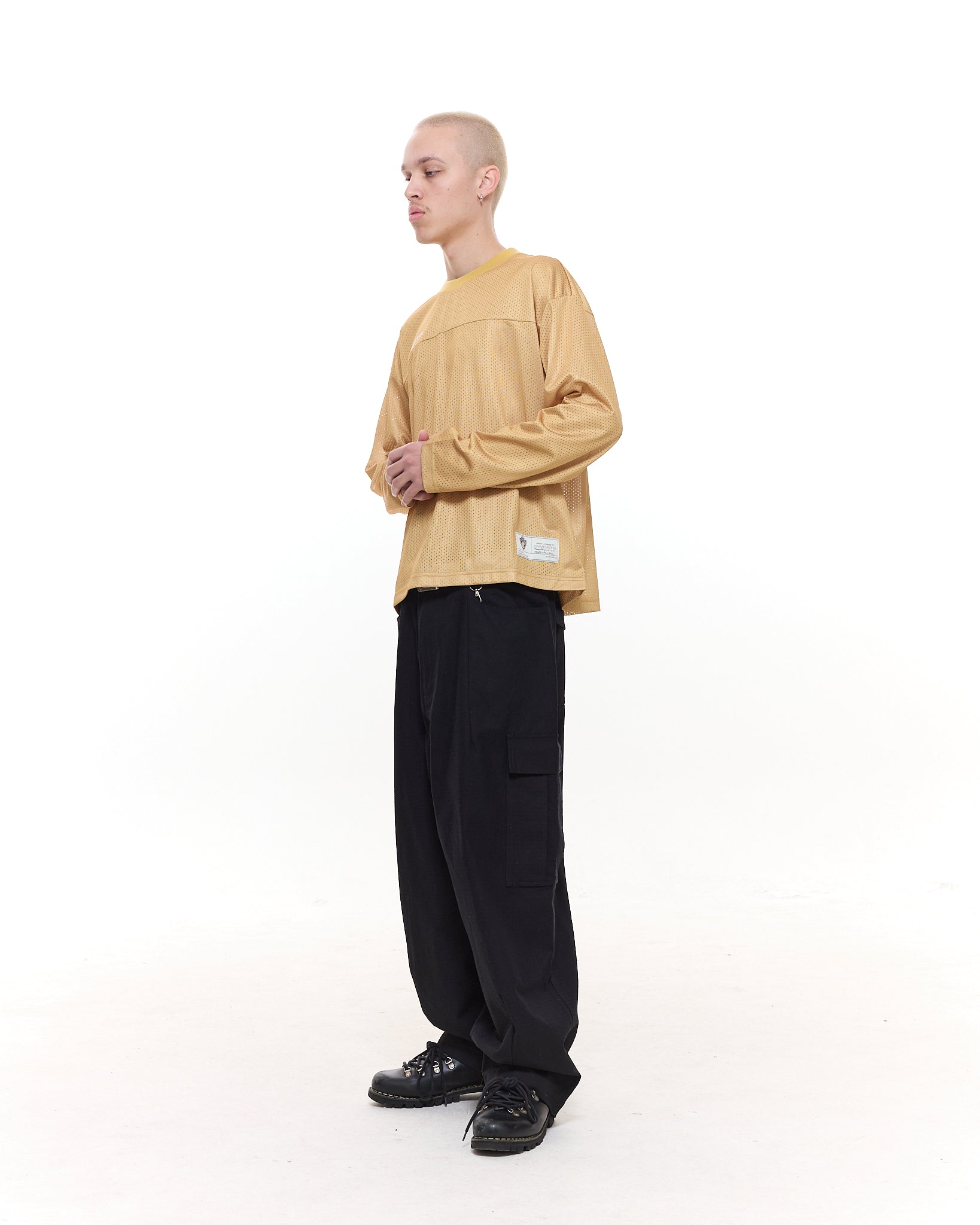 MESH LS T-SHIRT - MUSTARD - SWEATS EU