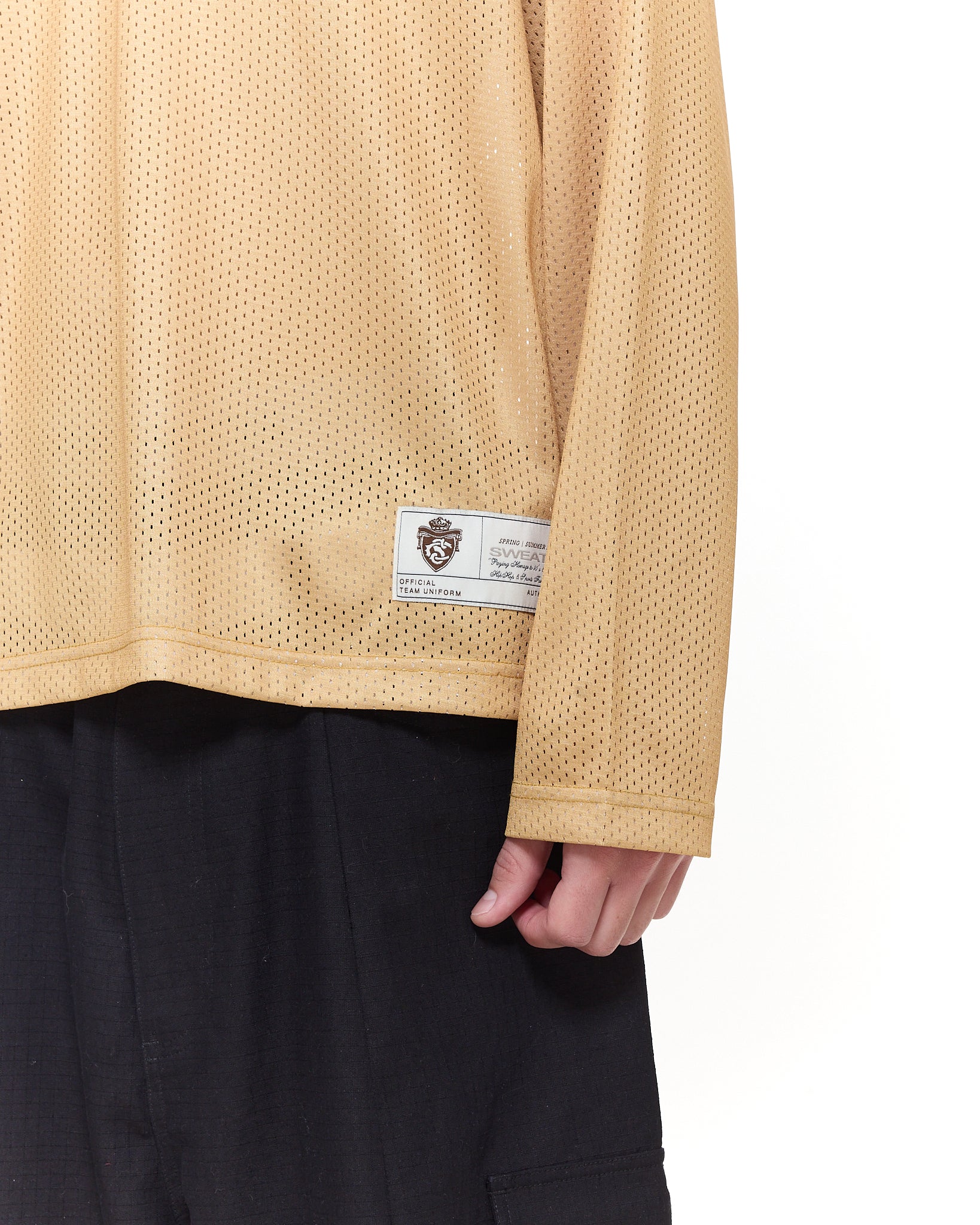 MESH LS T-SHIRT - MUSTARD - SWEATS EU