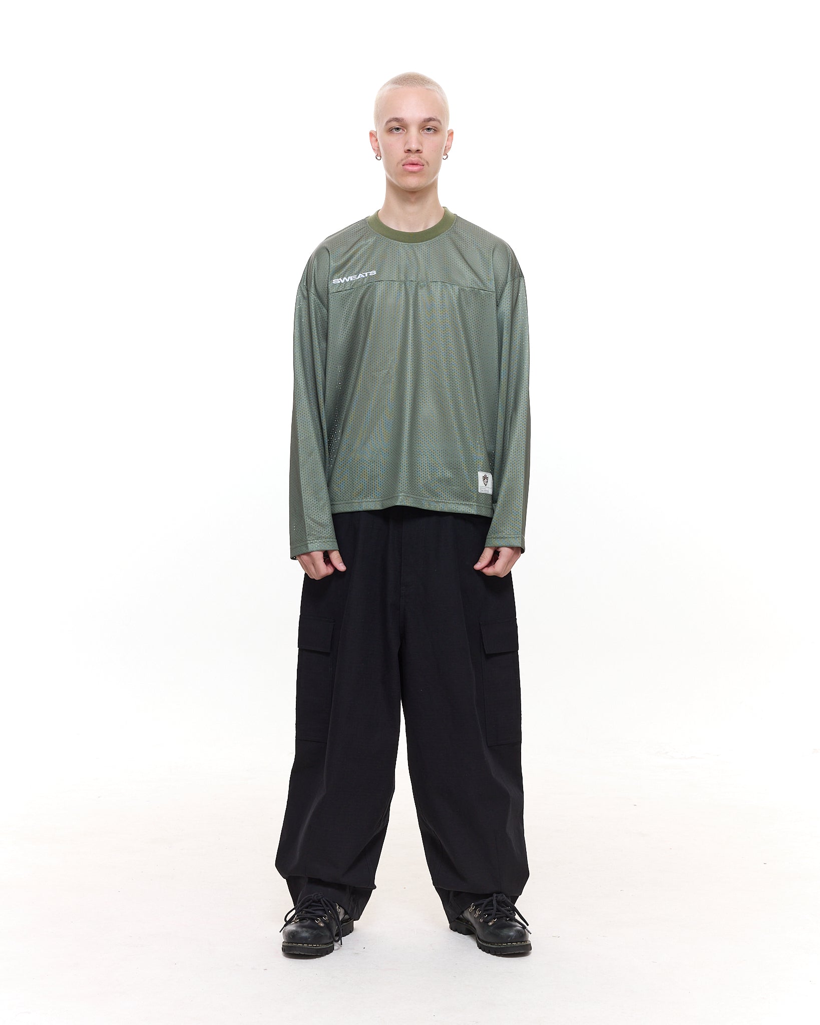 MESH LS T-SHIRT - SAGE - SWEATS EU