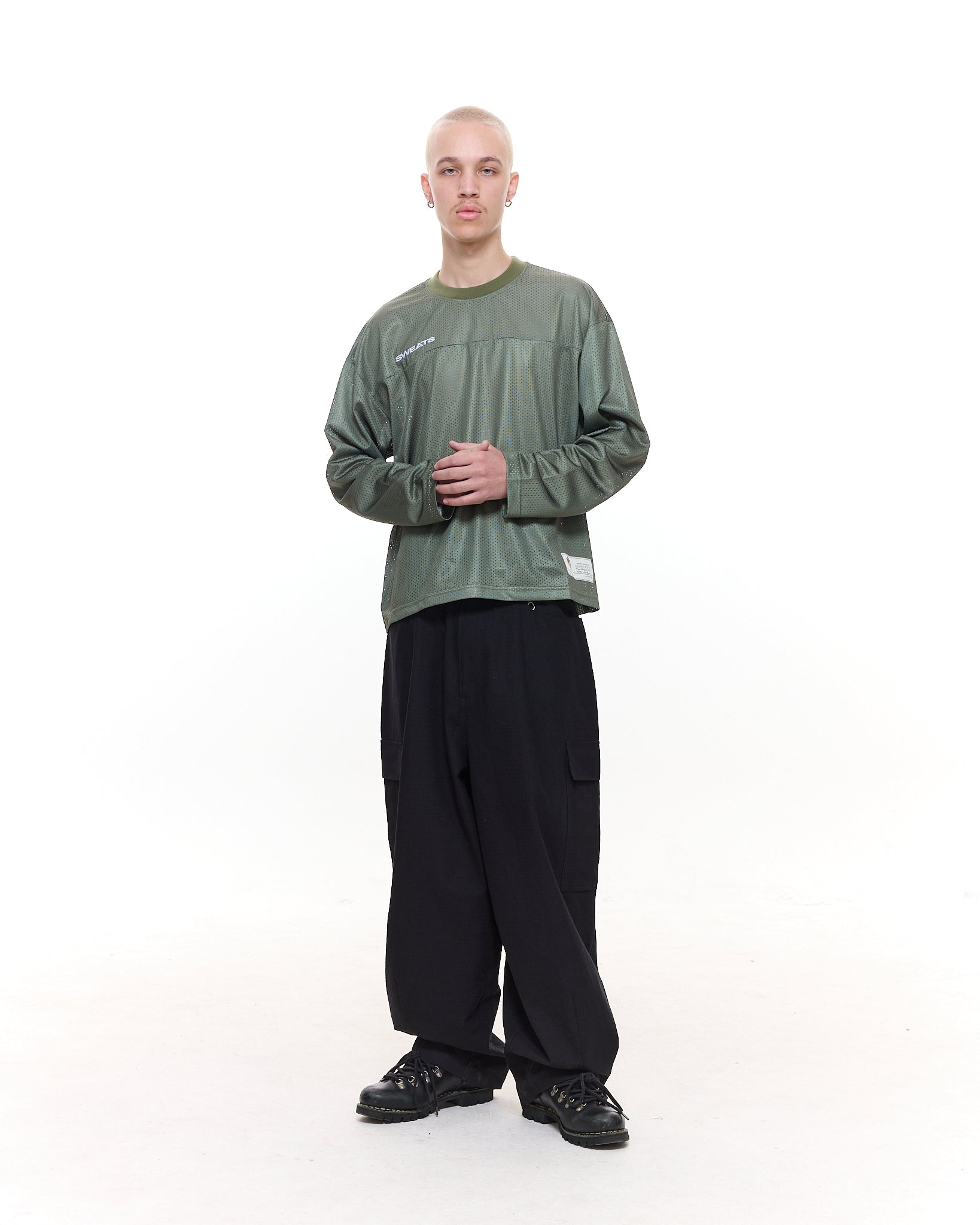 MESH LS T-SHIRT - SAGE - SWEATS EU