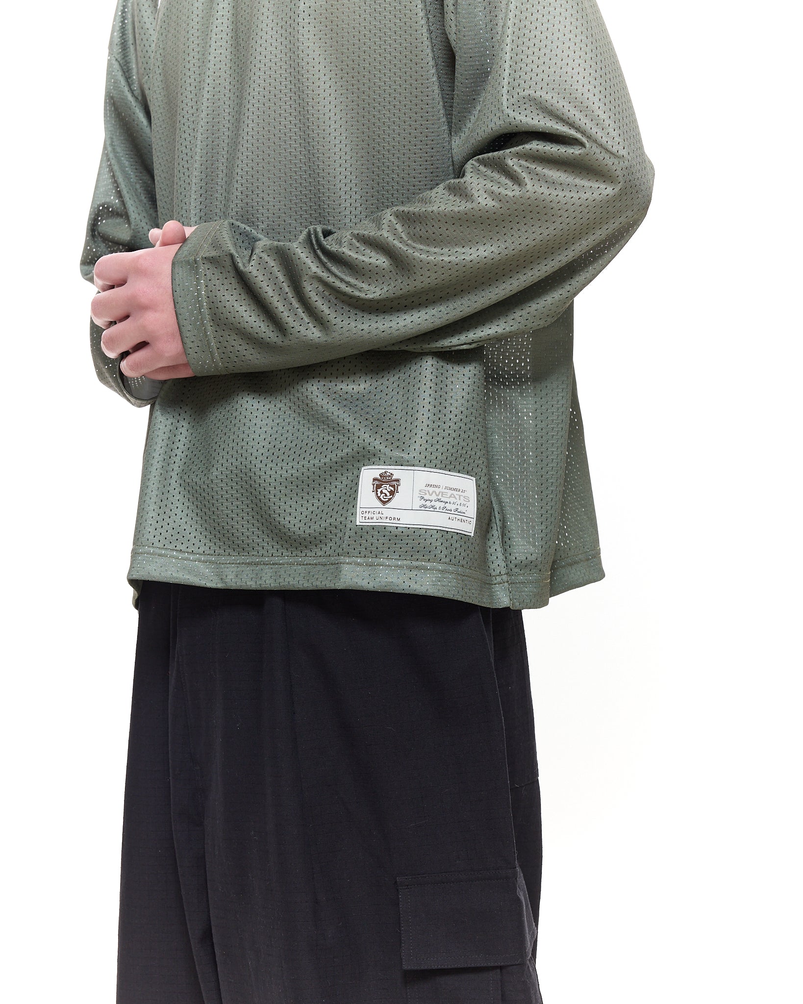 MESH LS T-SHIRT - SAGE - SWEATS EU