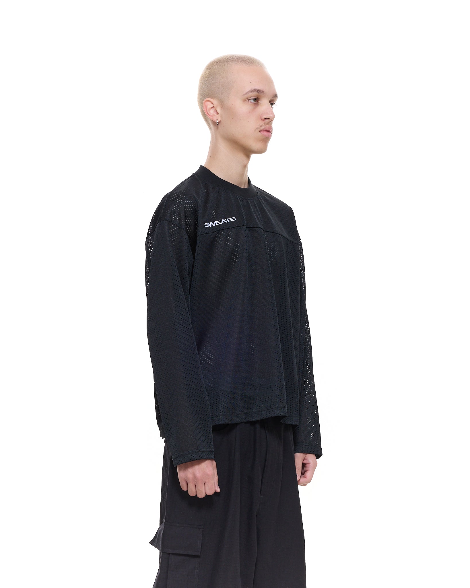 MESH LS T-SHIRT - BLACK