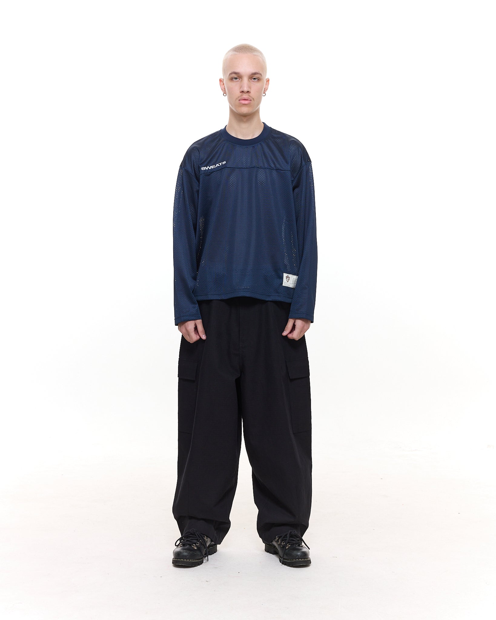 MESH LS T-SHIRT - NAVY - SWEATS EU