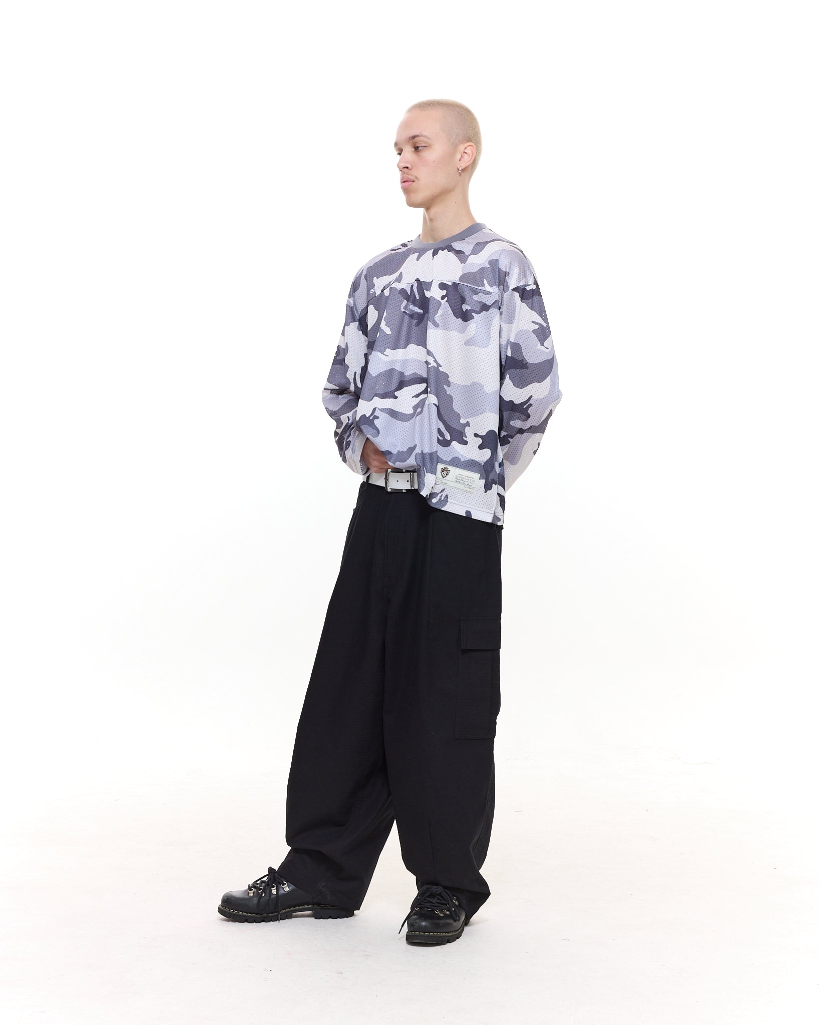 MESH LS T-SHIRT - SNOW CAMO