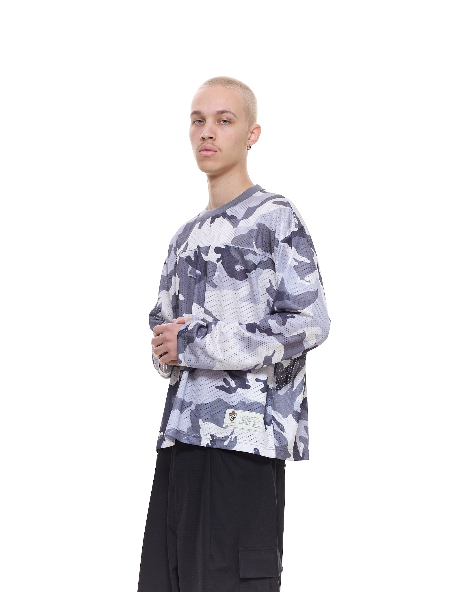 MESH LS T-SHIRT - SNOW CAMO