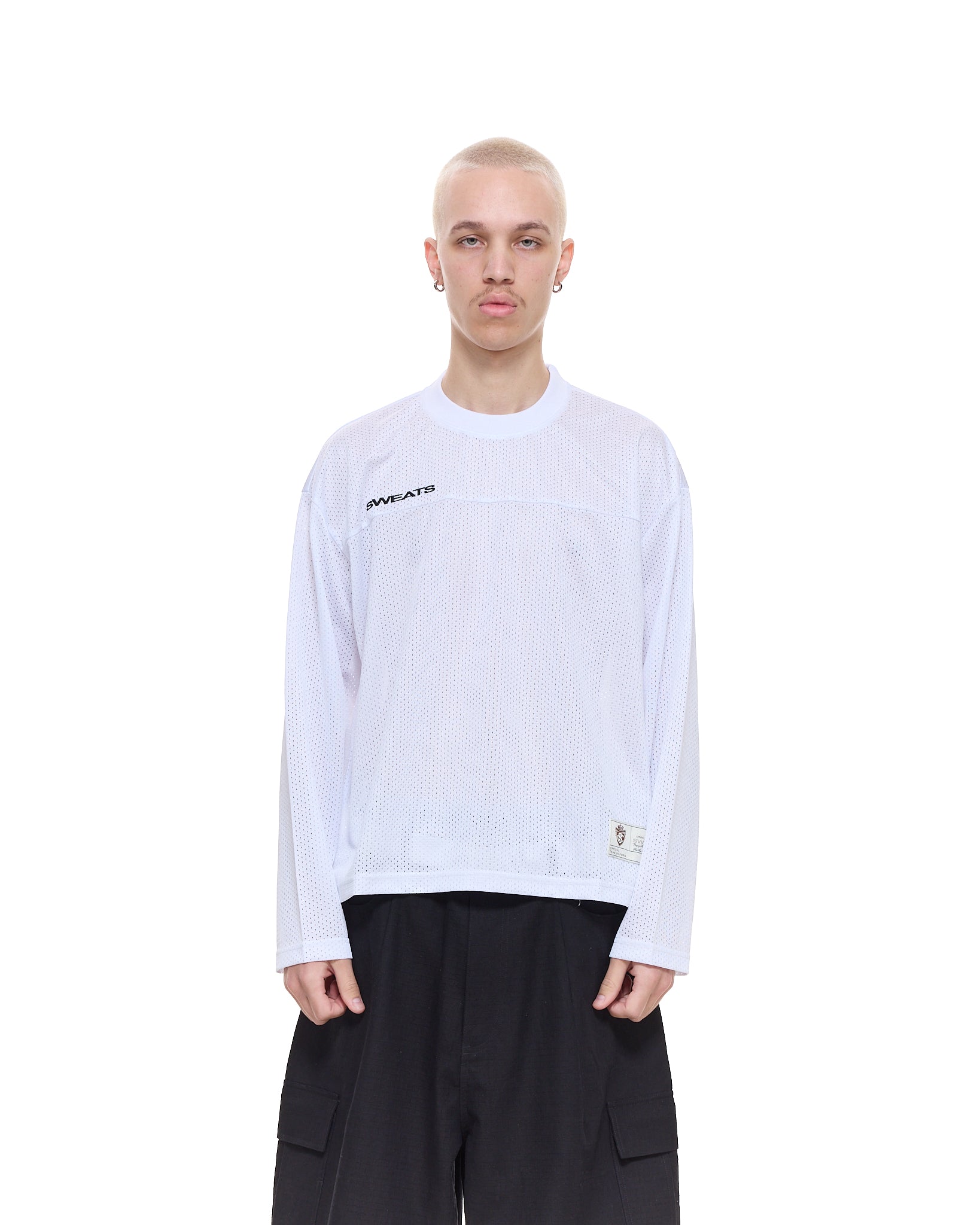 MESH LS T-SHIRT - WHITE - SWEATS EU