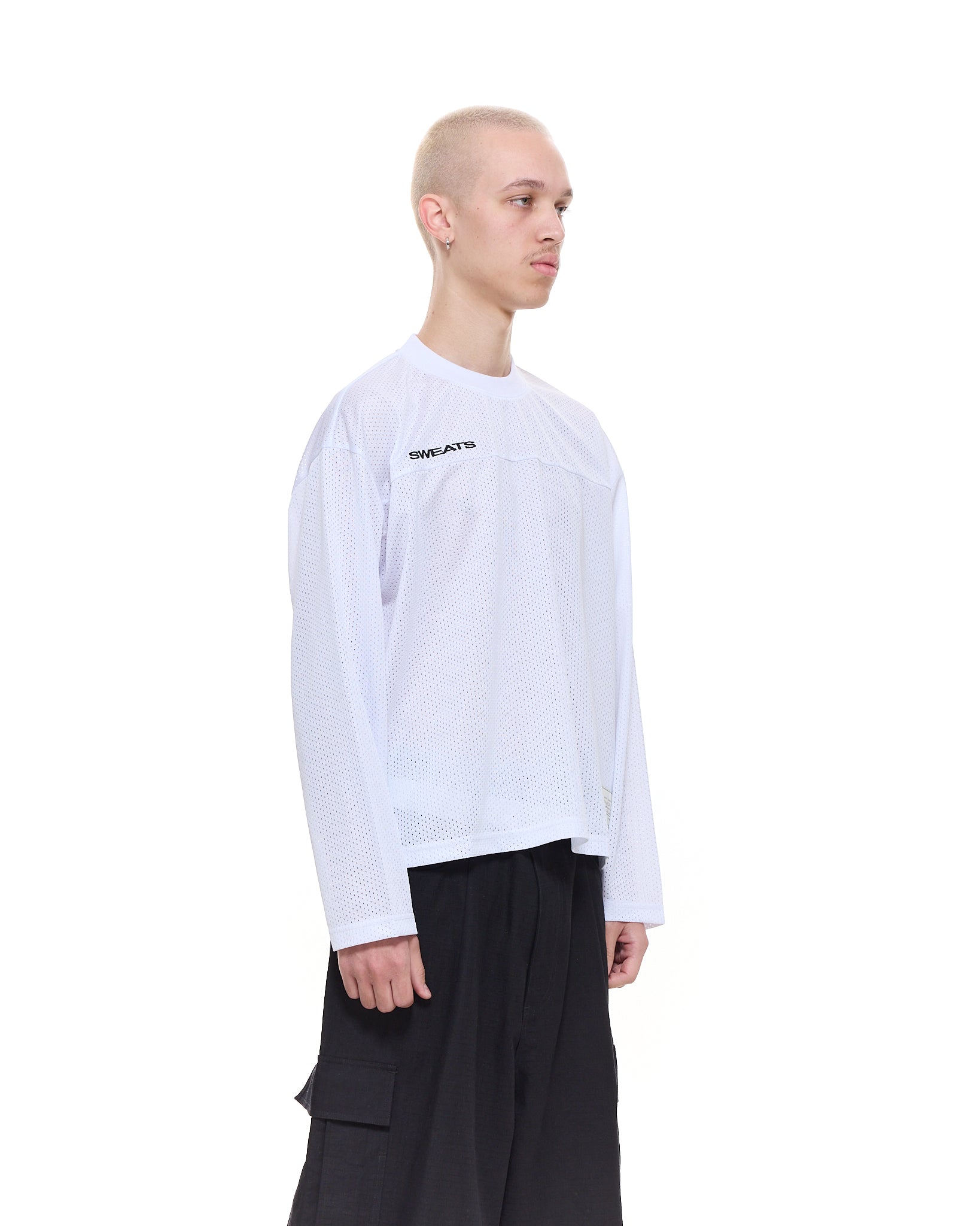 MESH LS T-SHIRT - WHITE - SWEATS EU