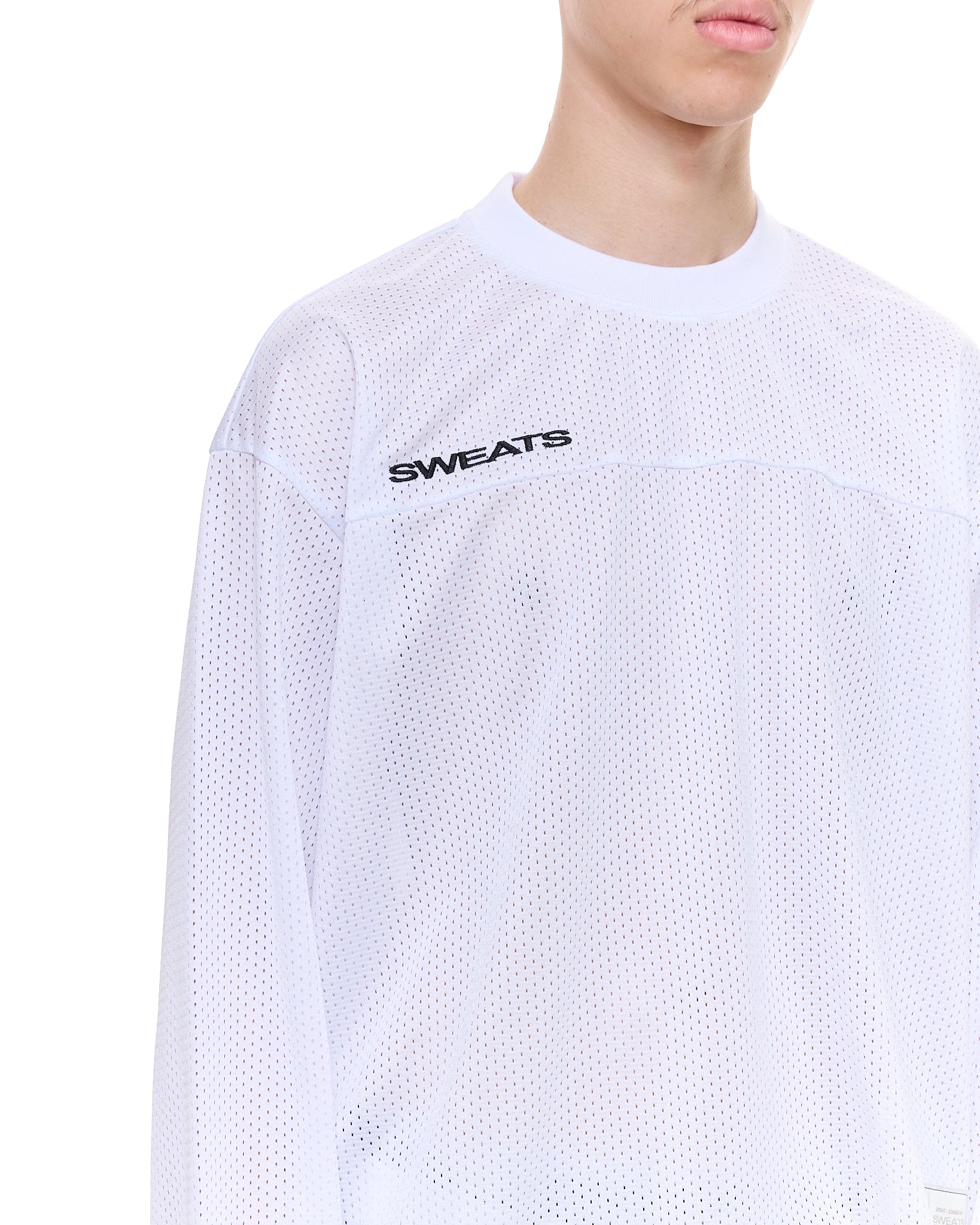MESH LS T-SHIRT - WHITE - SWEATS EU