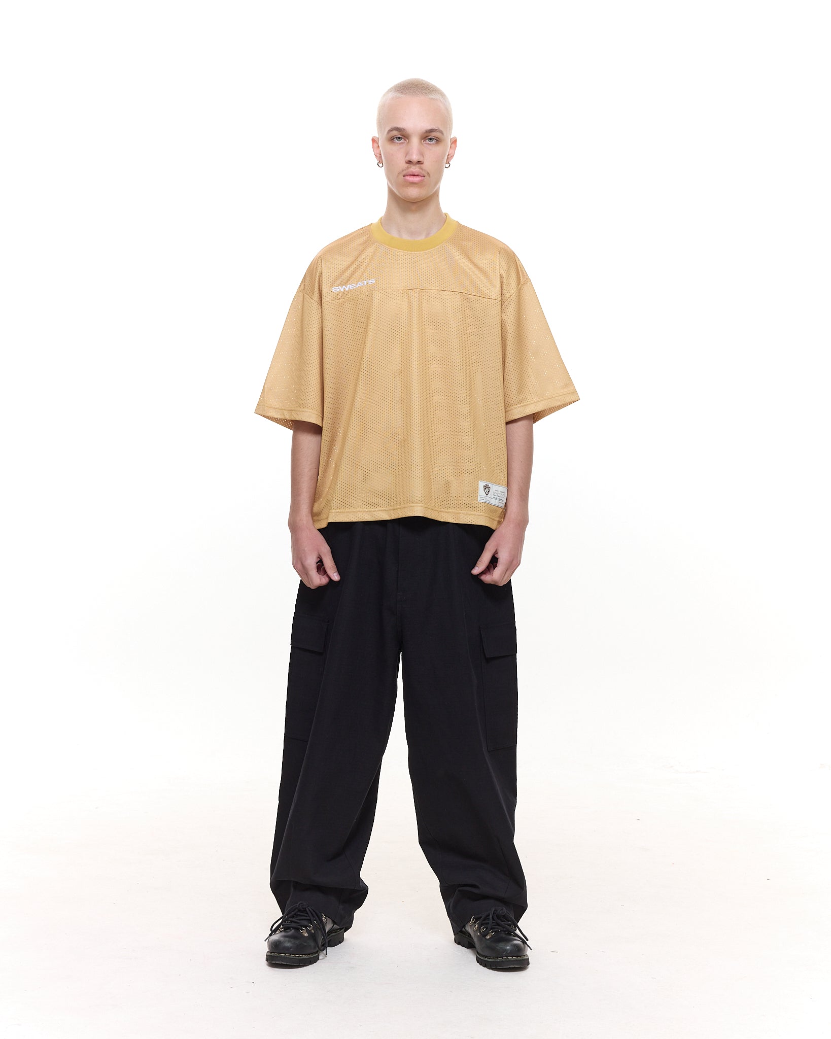 MESH SS T-SHIRT - MUSTARD - SWEATS EU