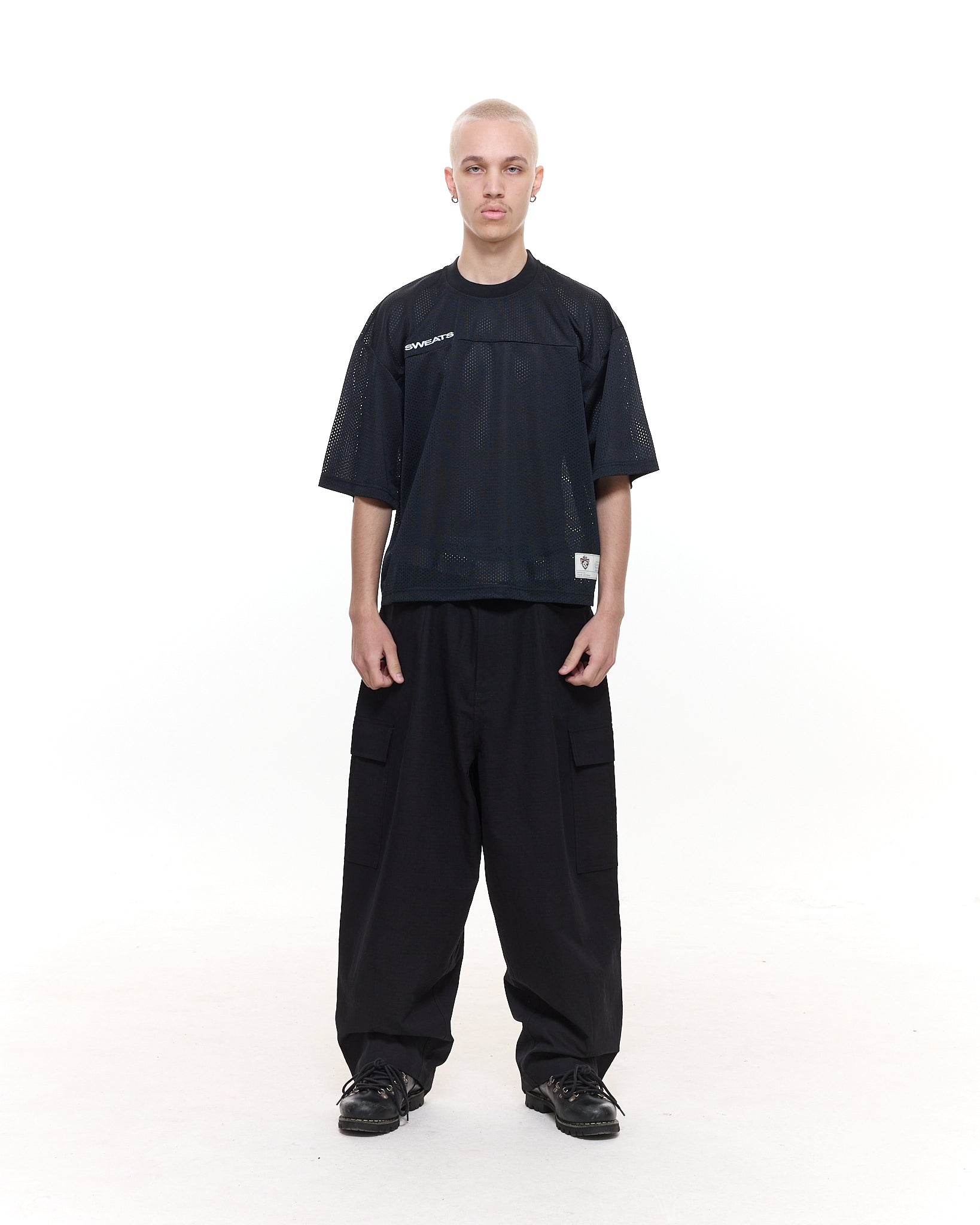 MESH SS T-SHIRT - BLACK - SWEATS EU
