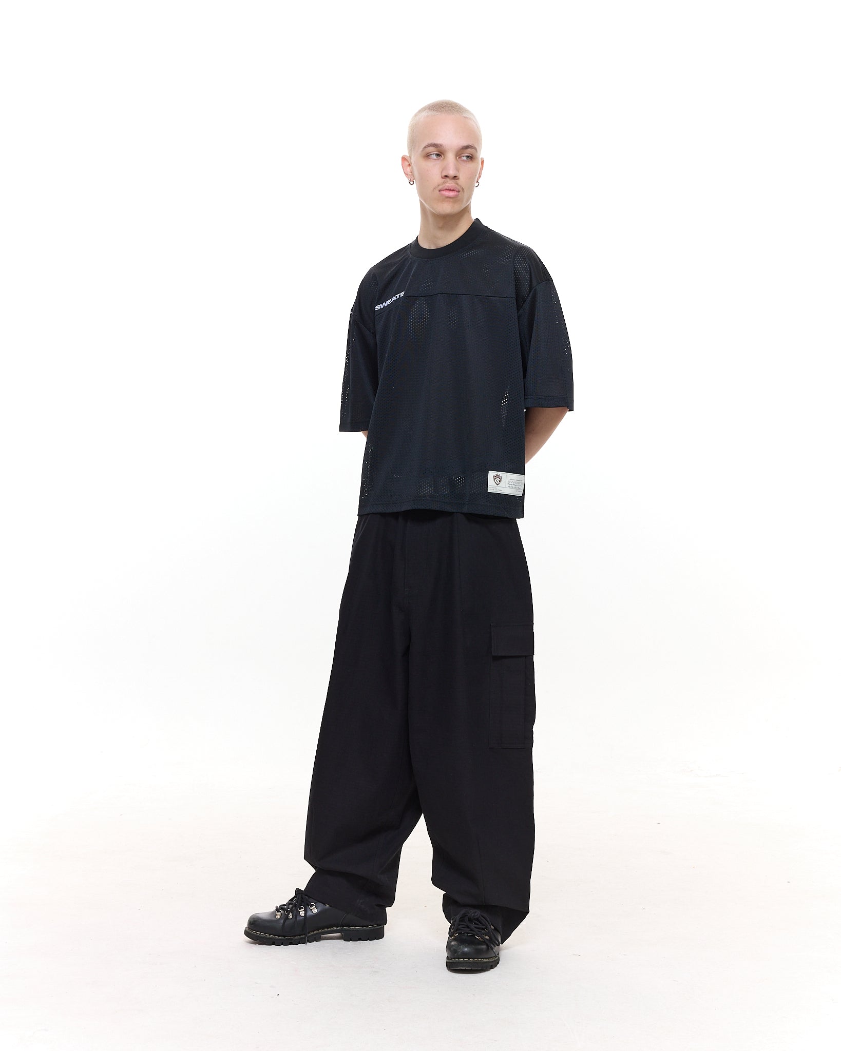 MESH SS T-SHIRT - BLACK - SWEATS EU