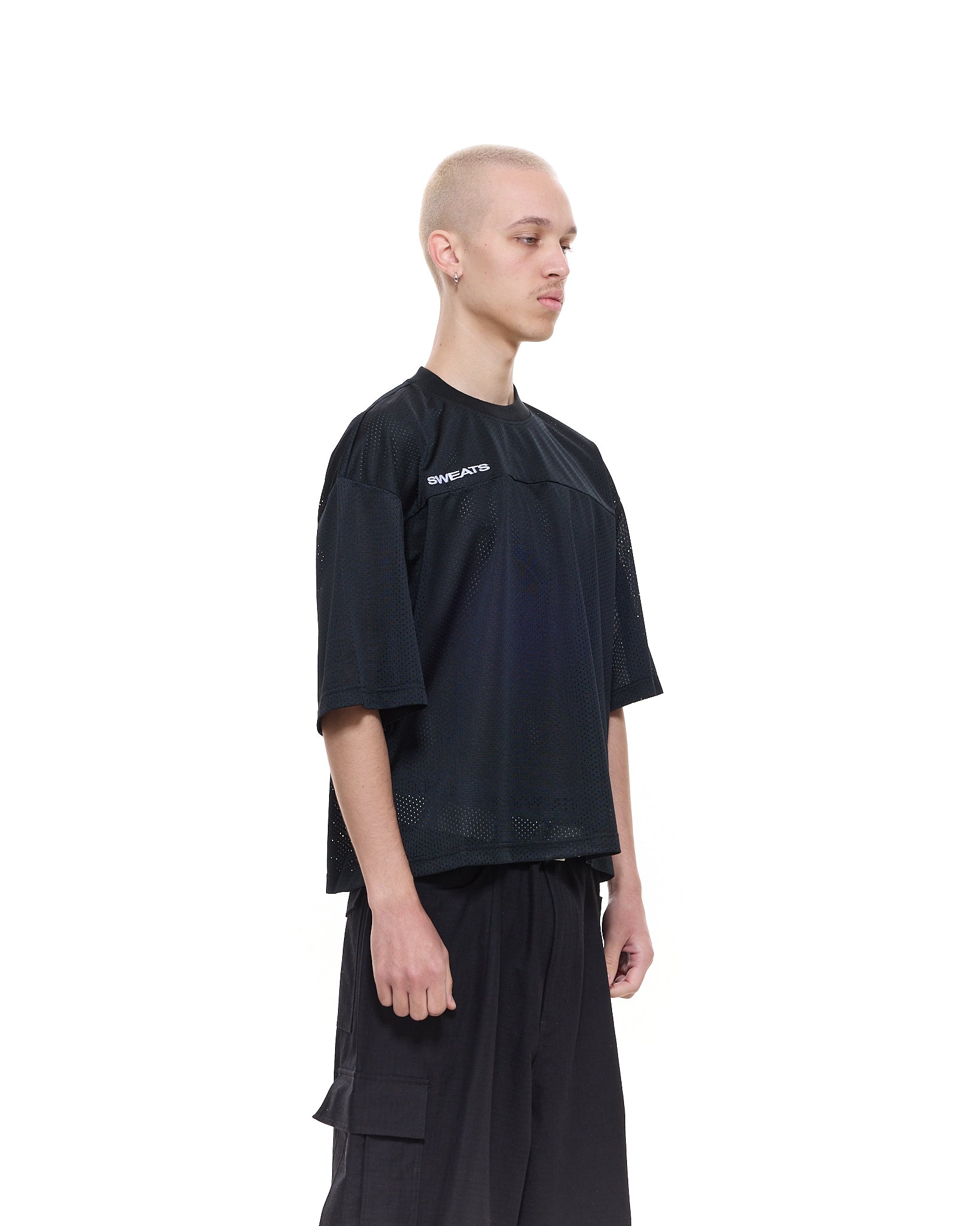 MESH SS T-SHIRT - BLACK - SWEATS EU