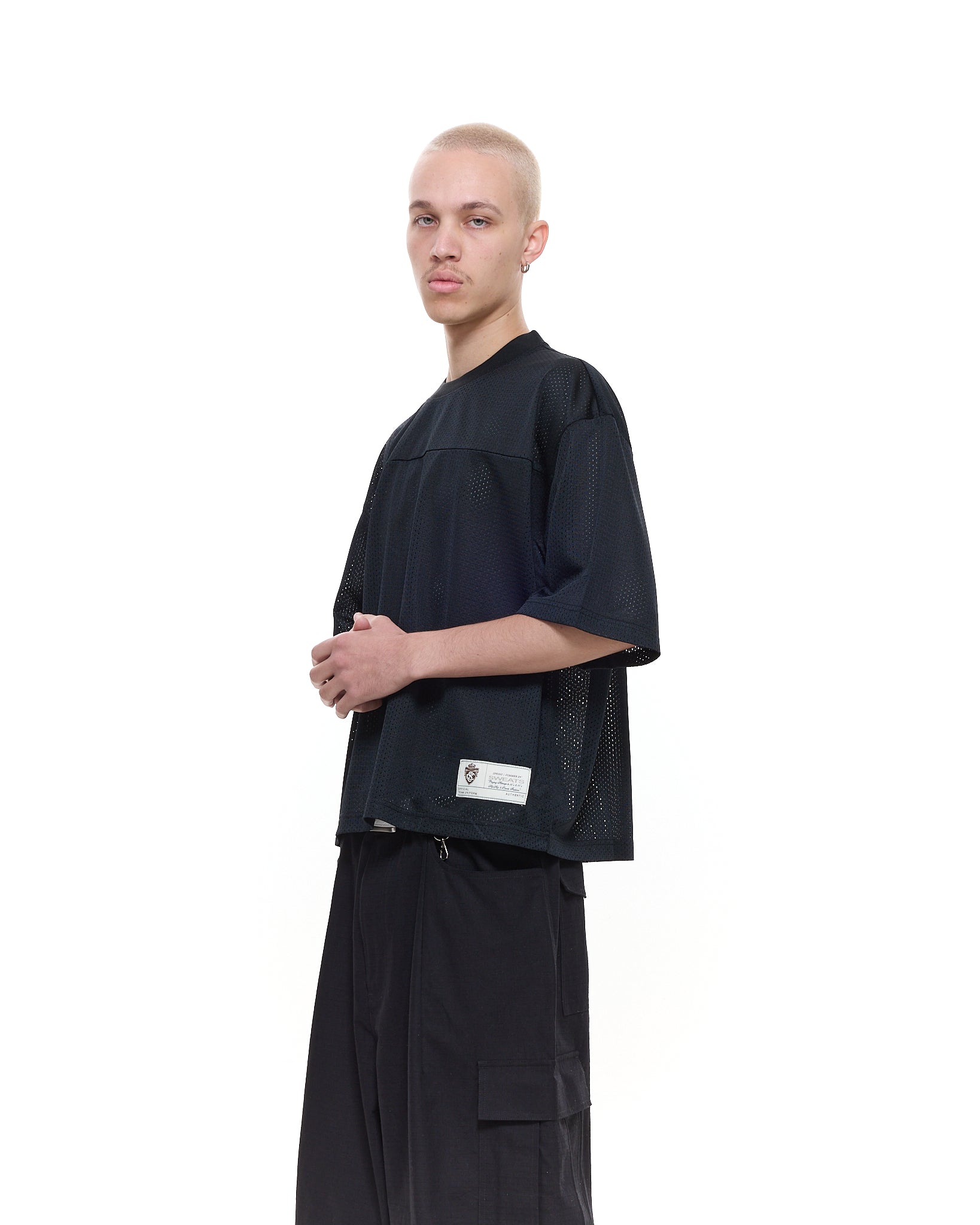 MESH SS T-SHIRT - BLACK - SWEATS EU