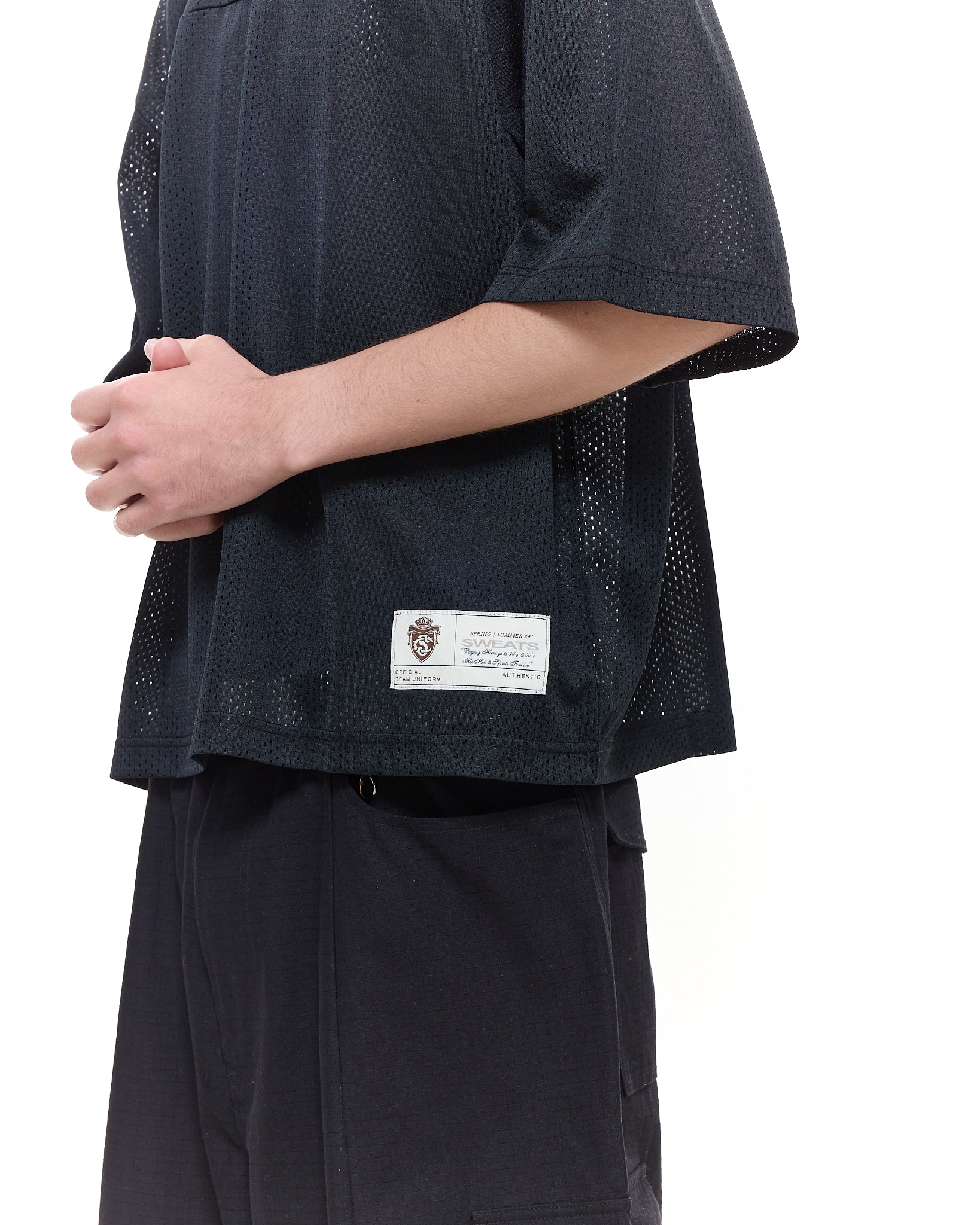 MESH SS T-SHIRT - BLACK - SWEATS EU
