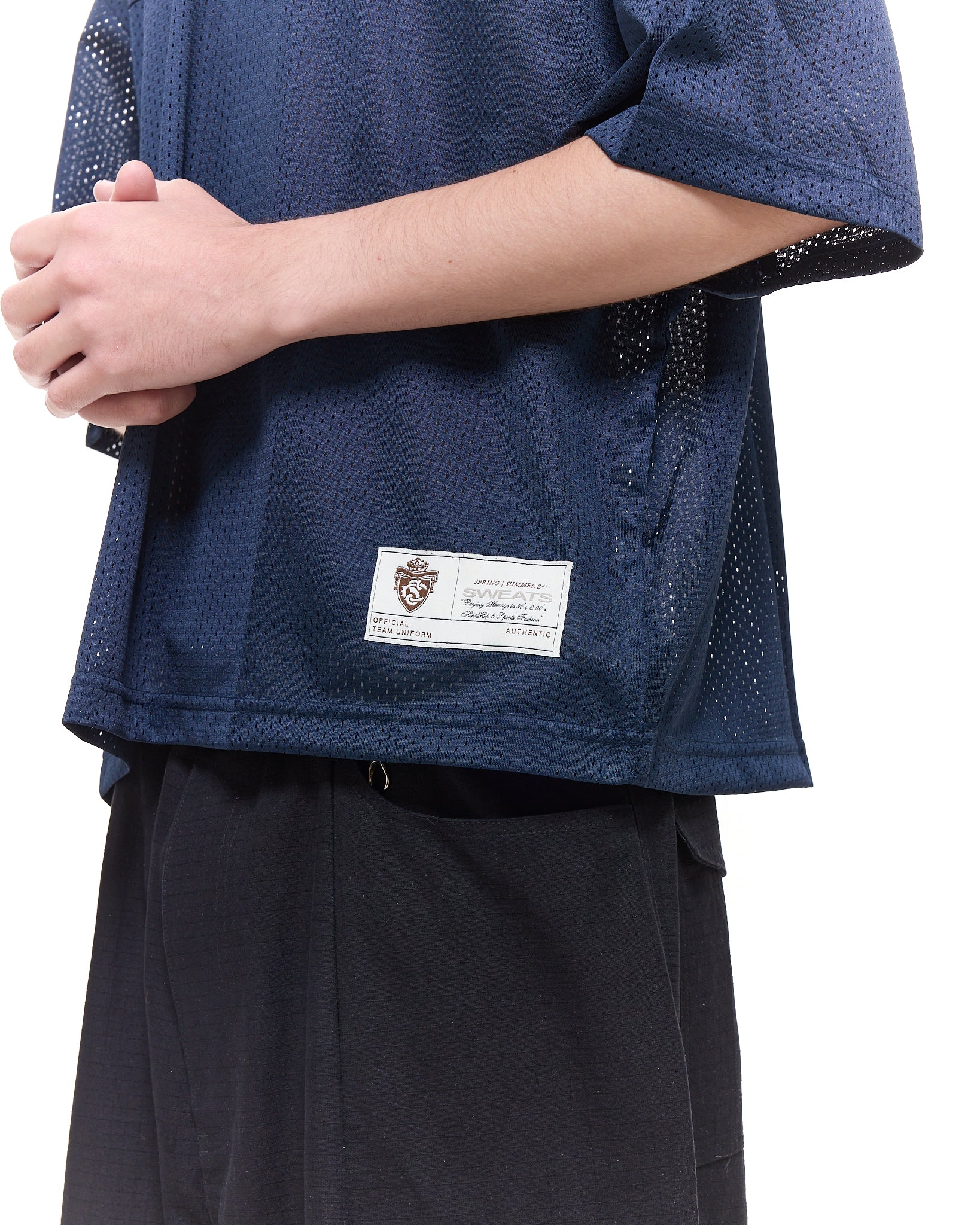 MESH SS T-SHIRT - NAVY - SWEATS EU