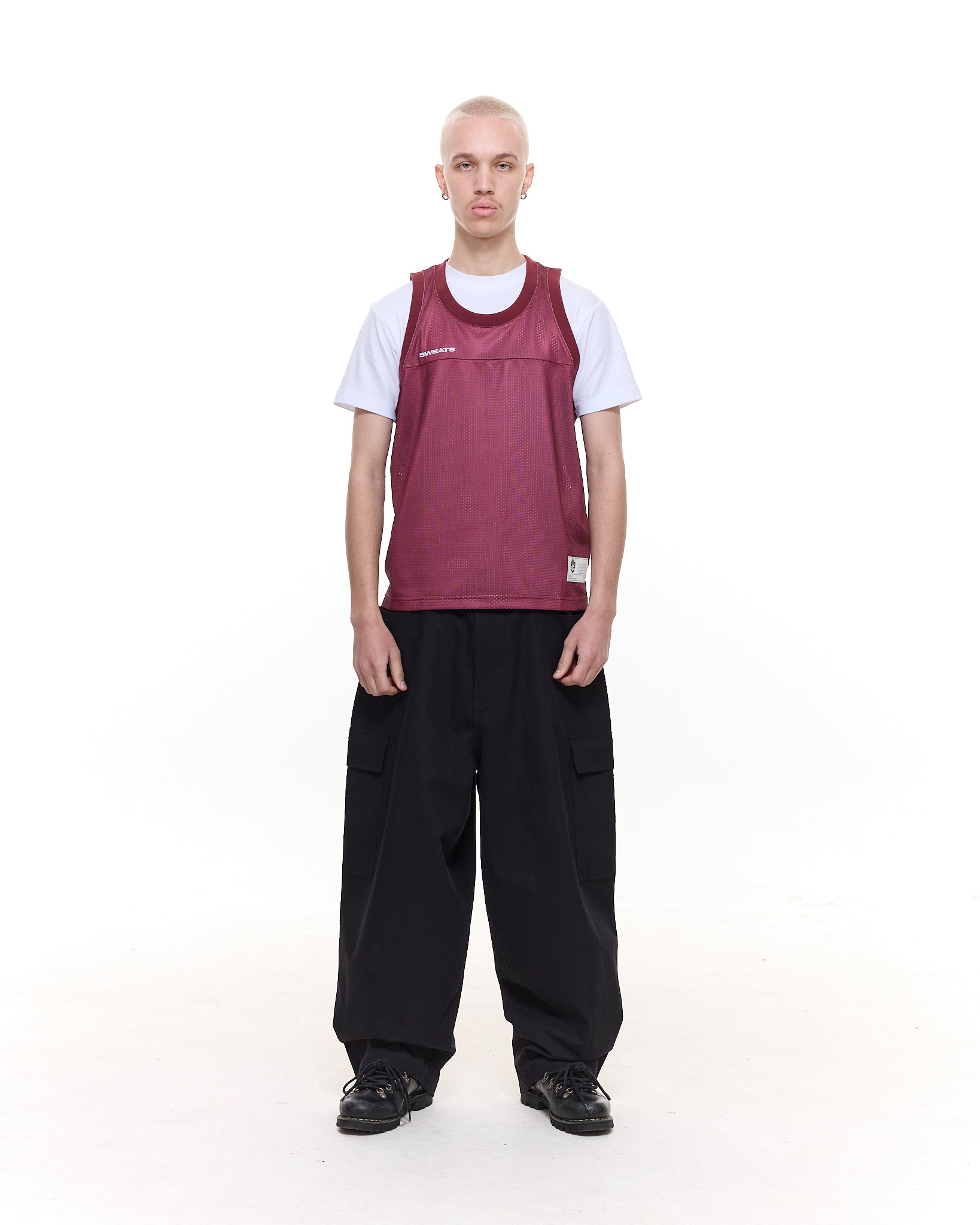 MESH SINGLET - BURGUNDY - SWEATS EU