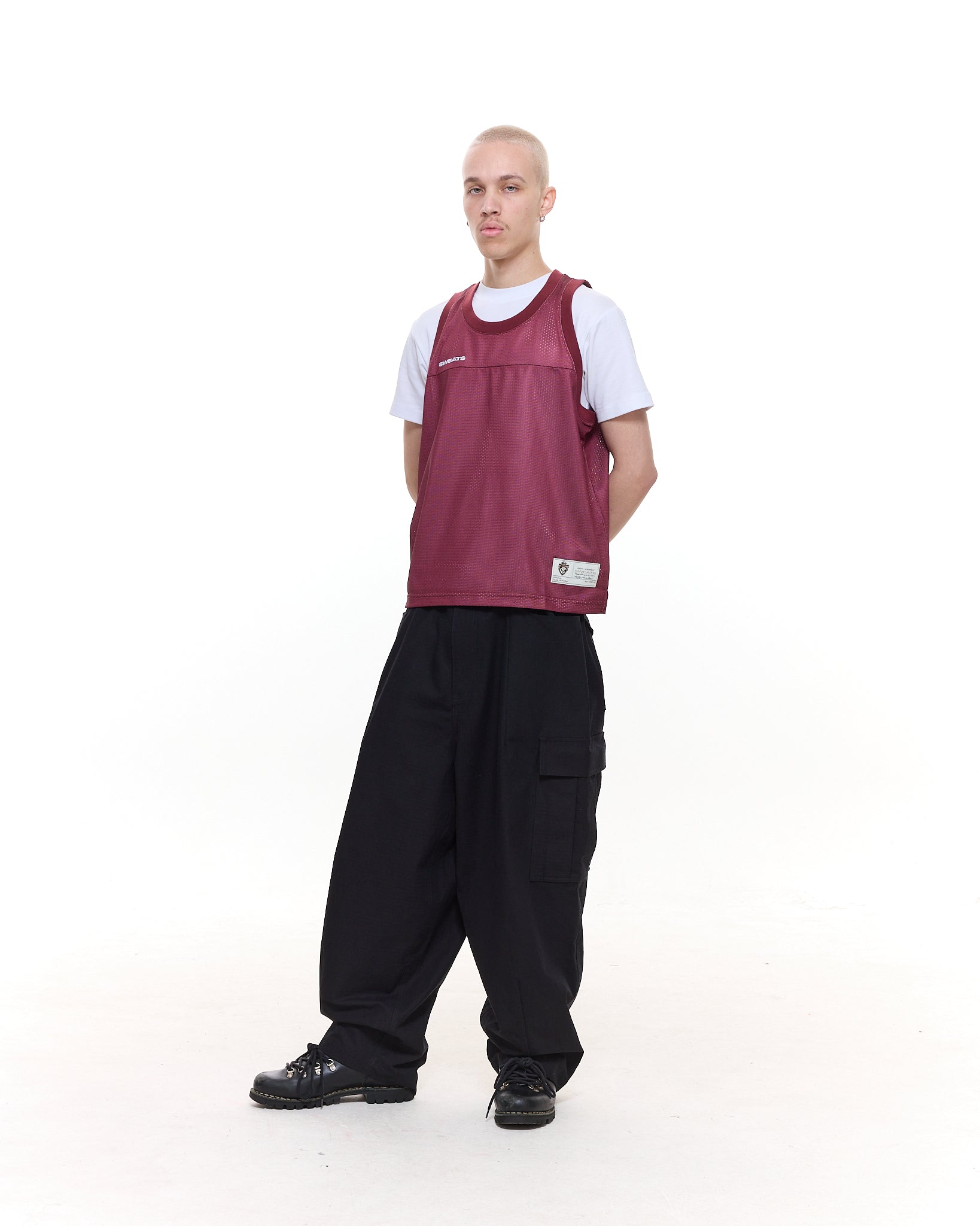 MESH SINGLET - BURGUNDY - SWEATS EU