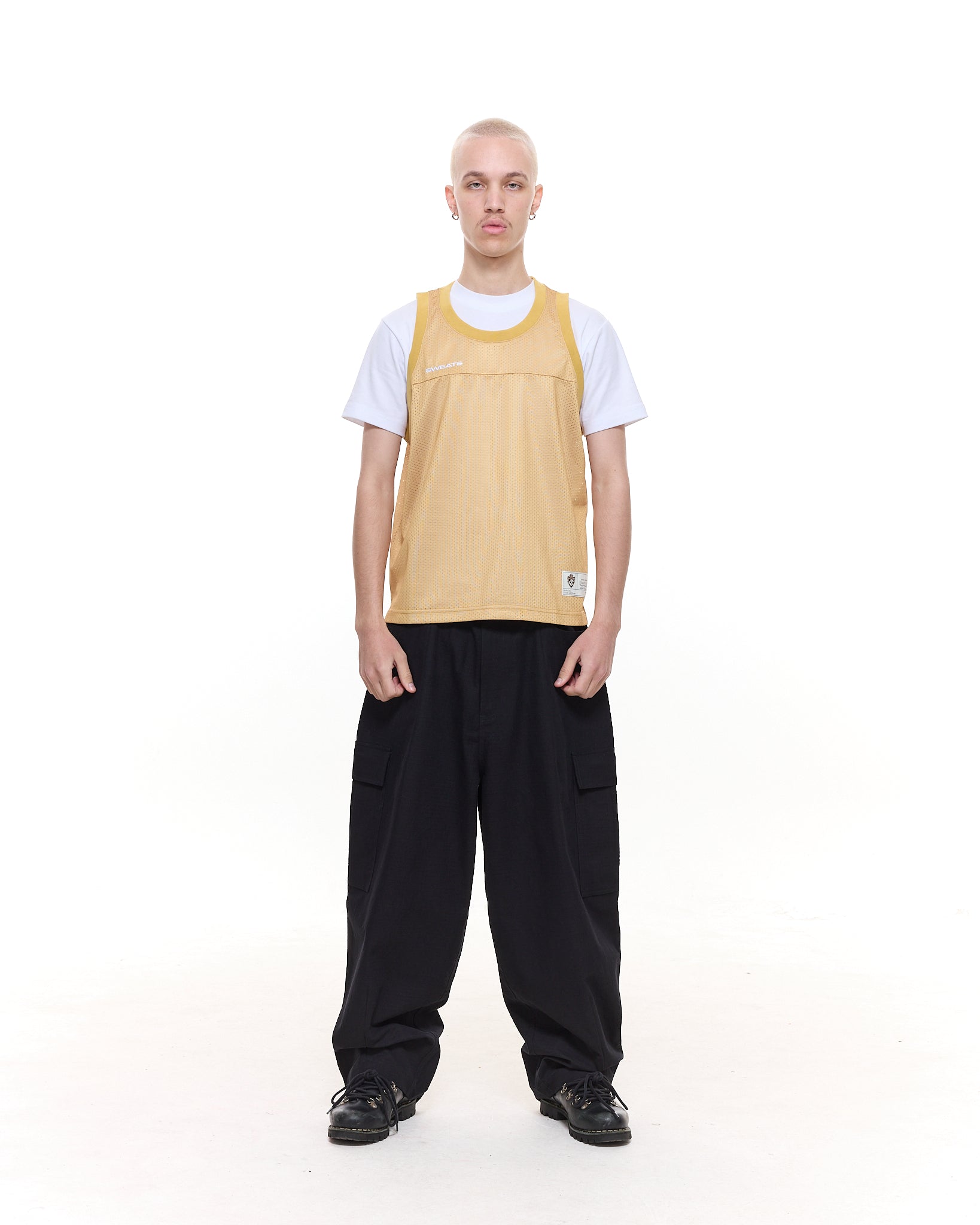 MESH SINGLET - MUSTARD - SWEATS EU