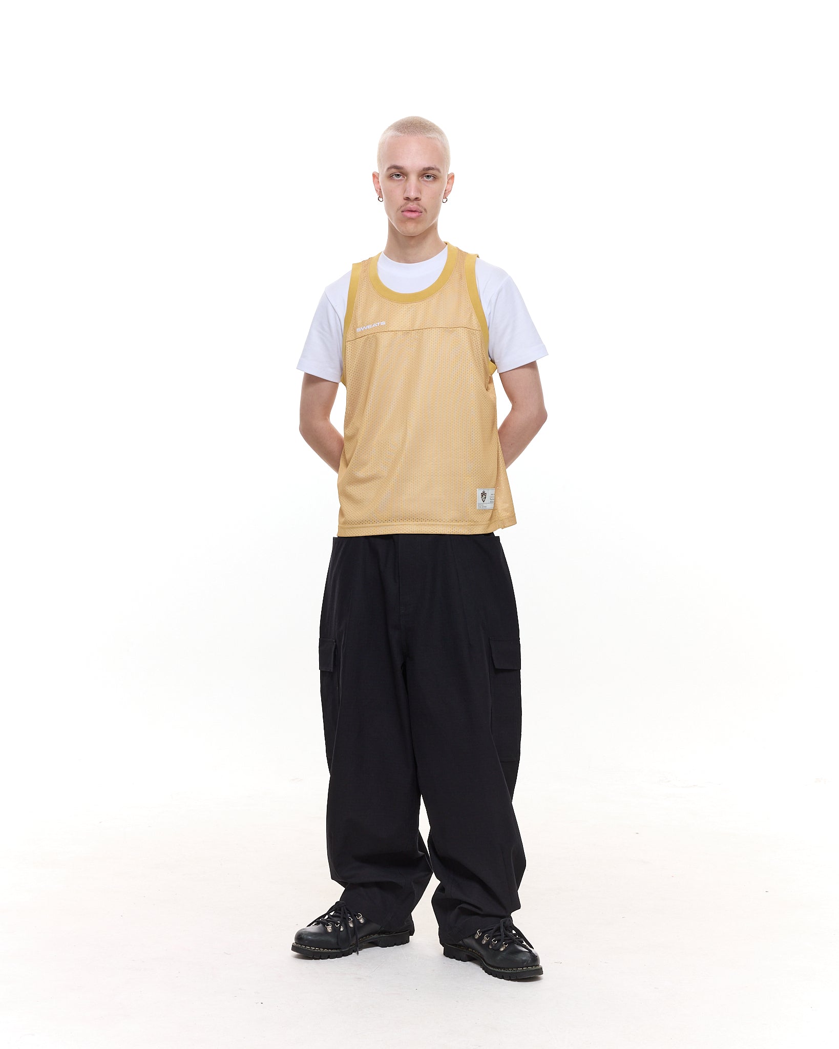MESH SINGLET - MUSTARD - SWEATS EU