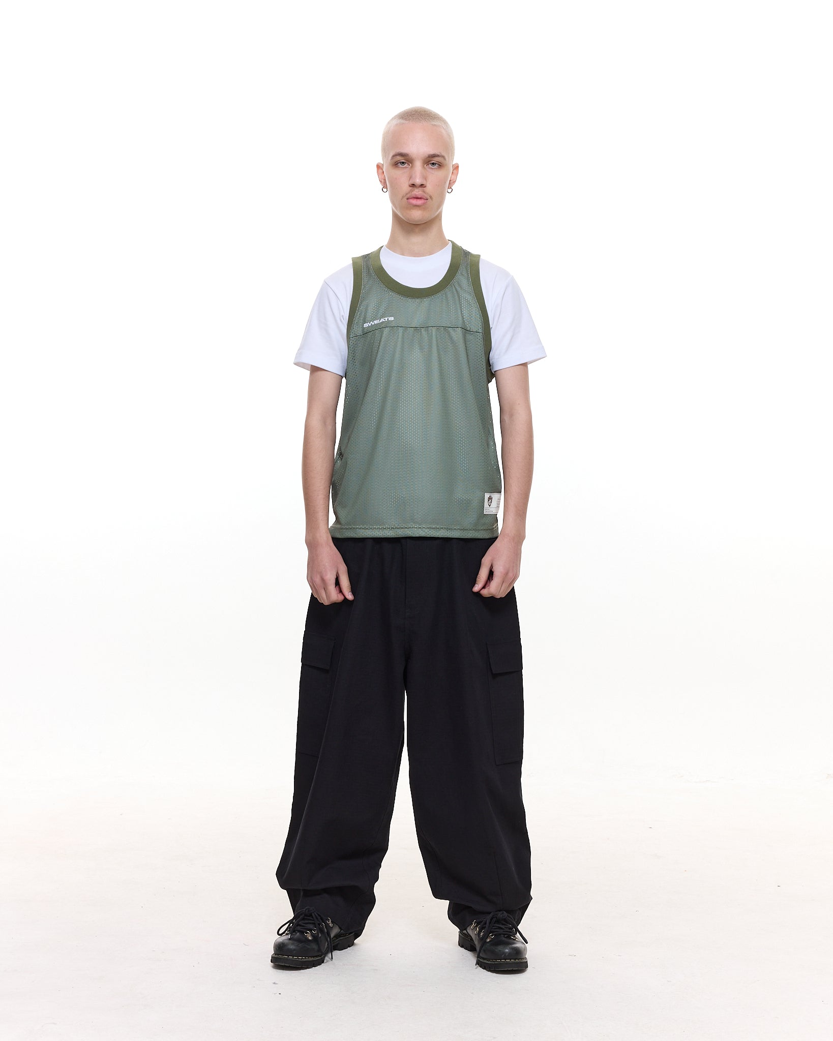 MESH SINGLET - SAGE - SWEATS EU