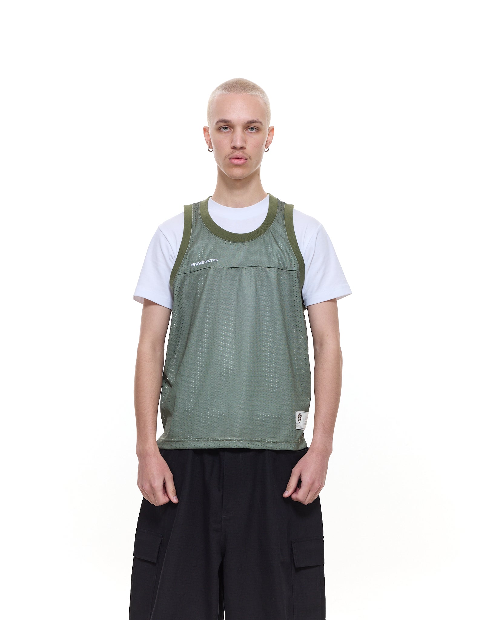 MESH SINGLET - SAGE - SWEATS EU