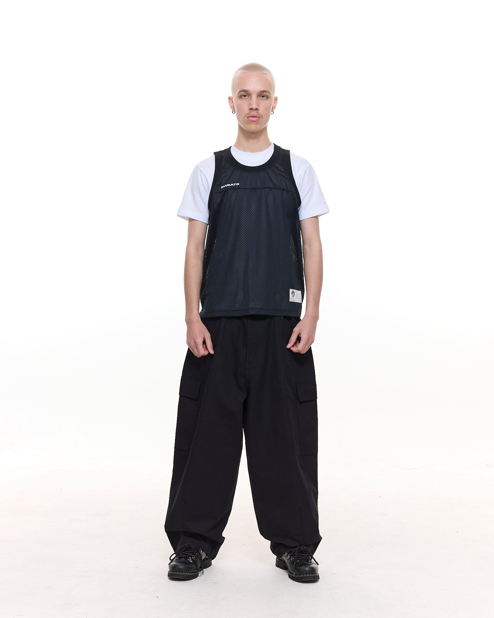 MESH SINGLET - BLACK - SWEATS EU