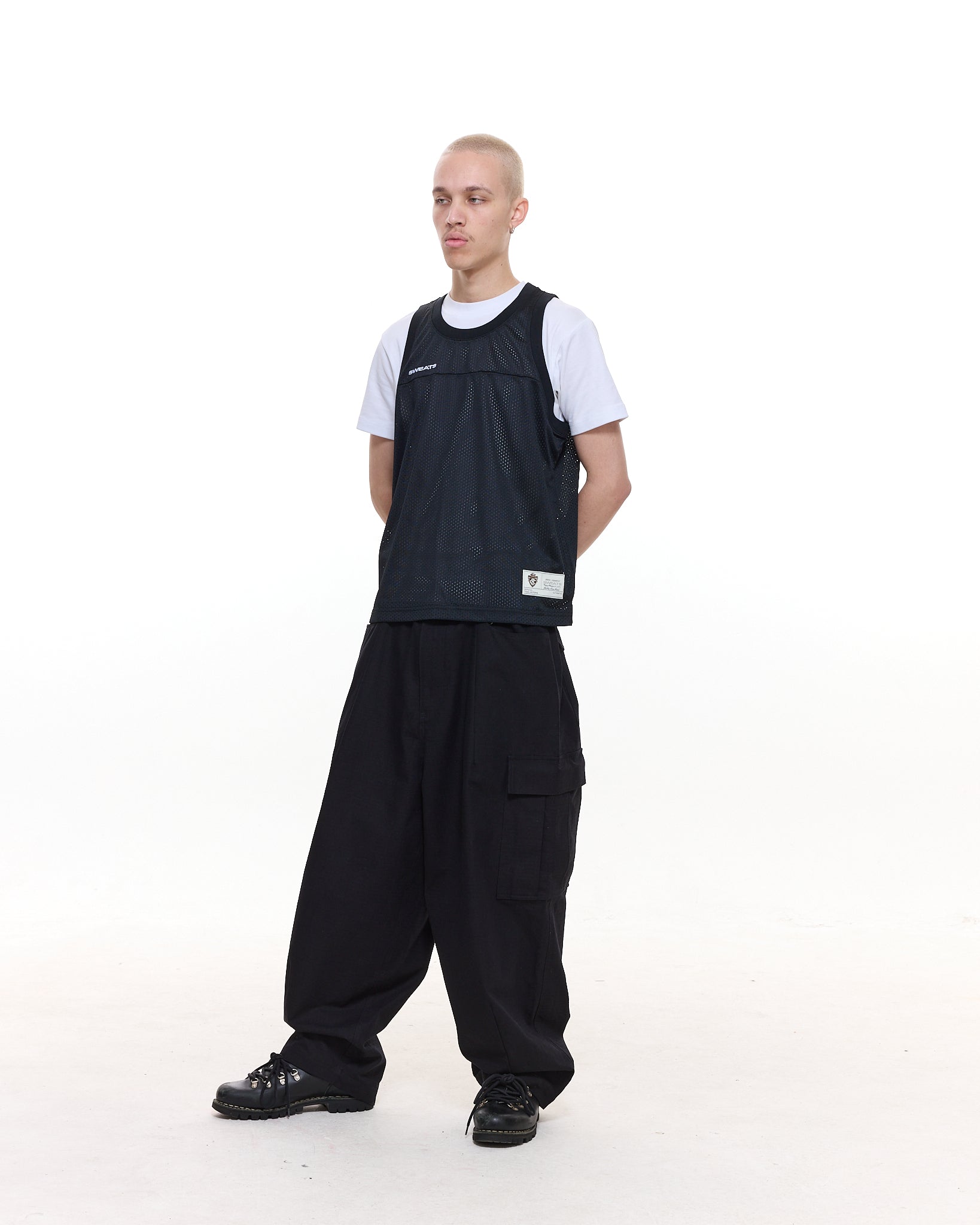MESH SINGLET - BLACK - SWEATS EU
