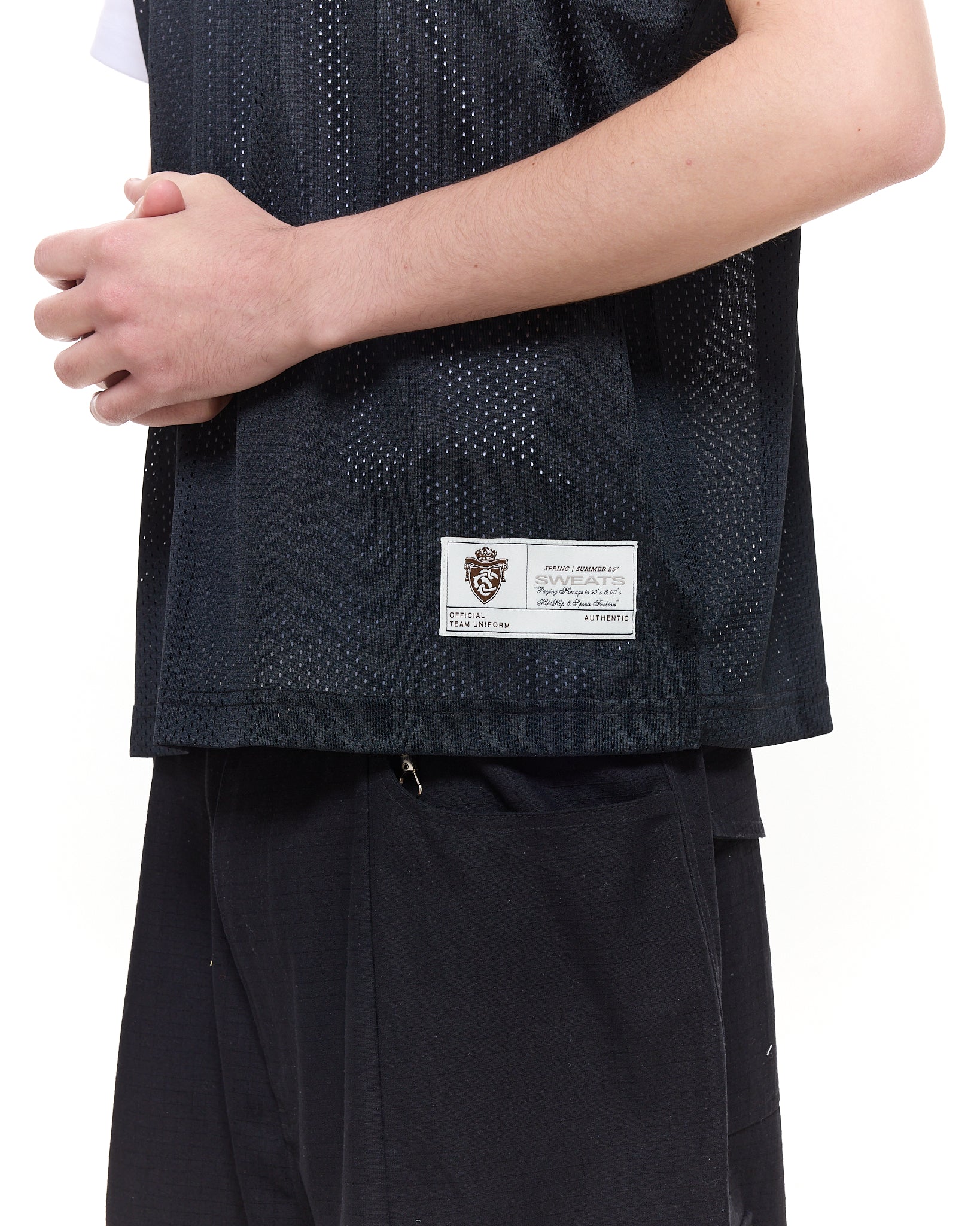 MESH SINGLET - BLACK - SWEATS EU