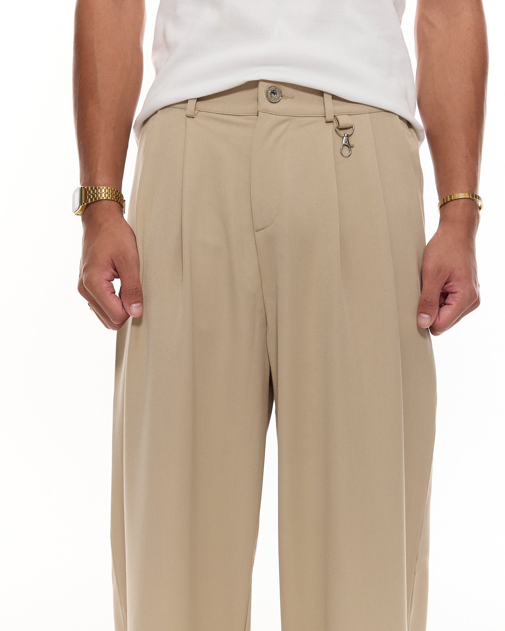 PLEATED PANT - SAND - SWEATS EU